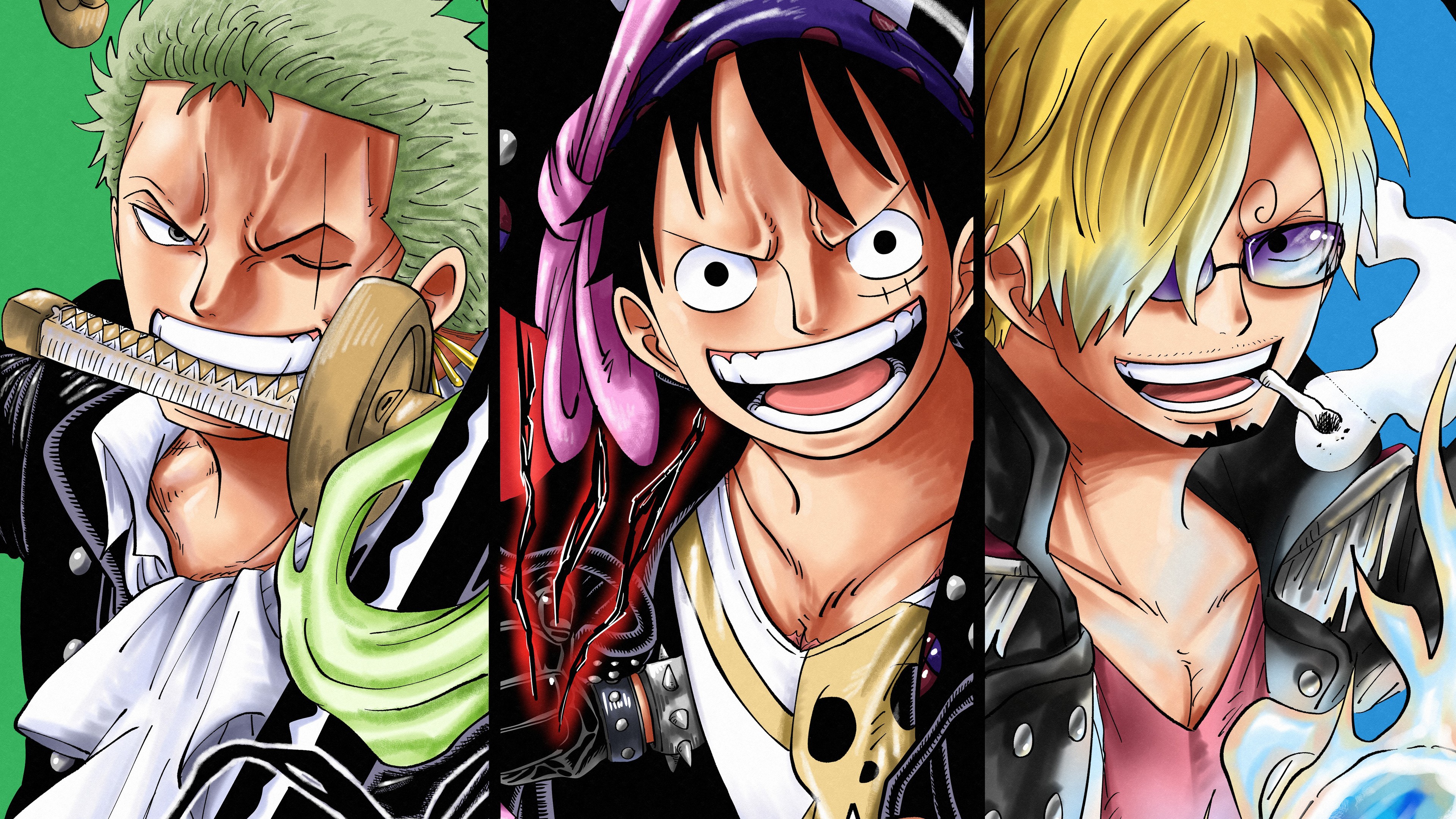 Monkey D. Luffy Roronoa Zoro Sanji 4K HD One Piece Wallpaper