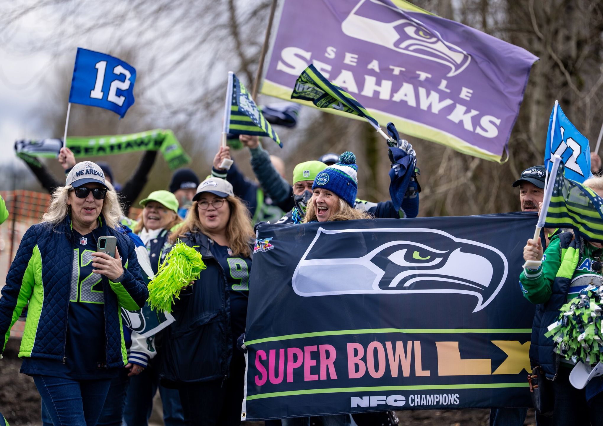 Super Bowl 2026: Seahawks Fans Give Team Send Off Outside VMAC. The Seattle Times