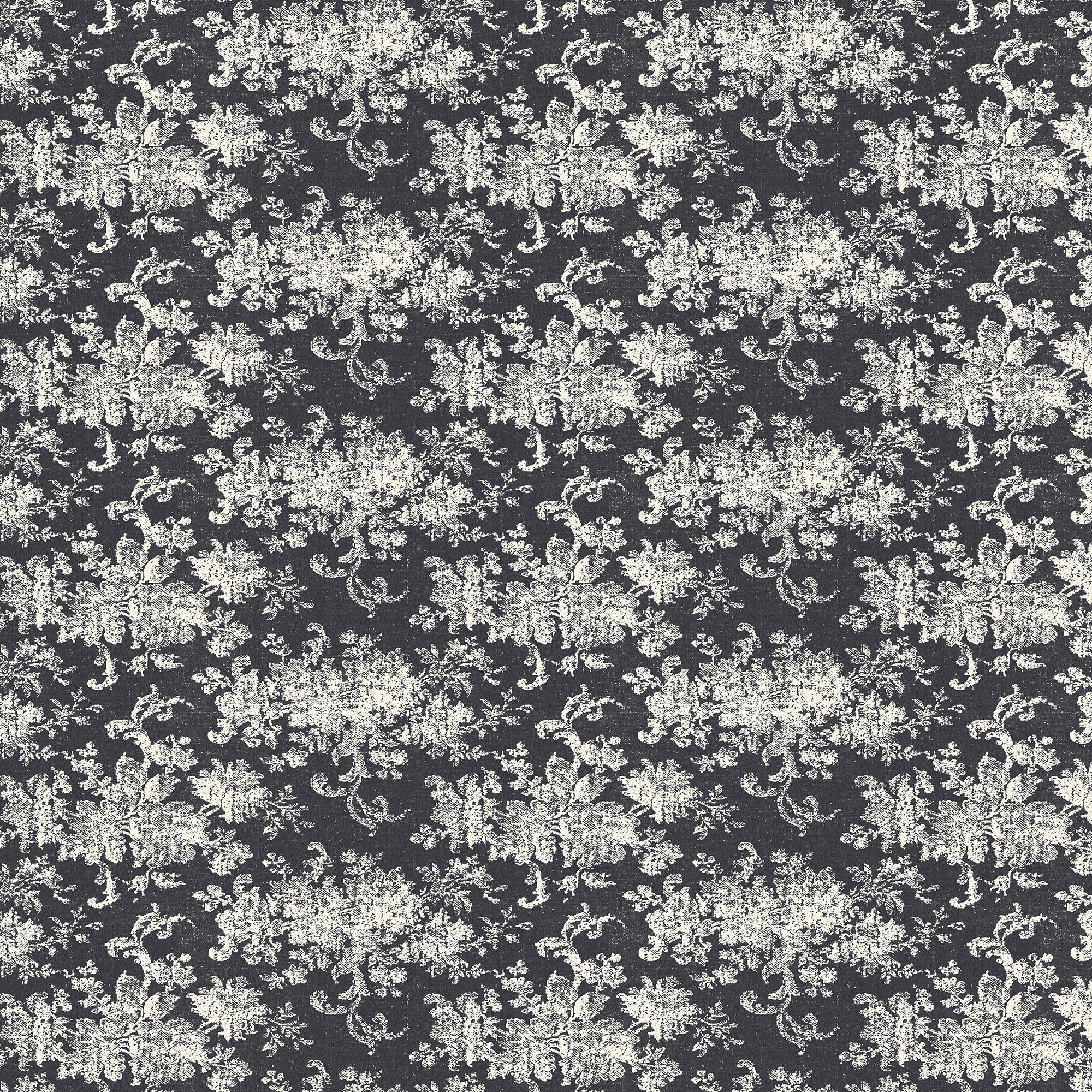 Brocade Wallpaper in Black I, 52 x 132