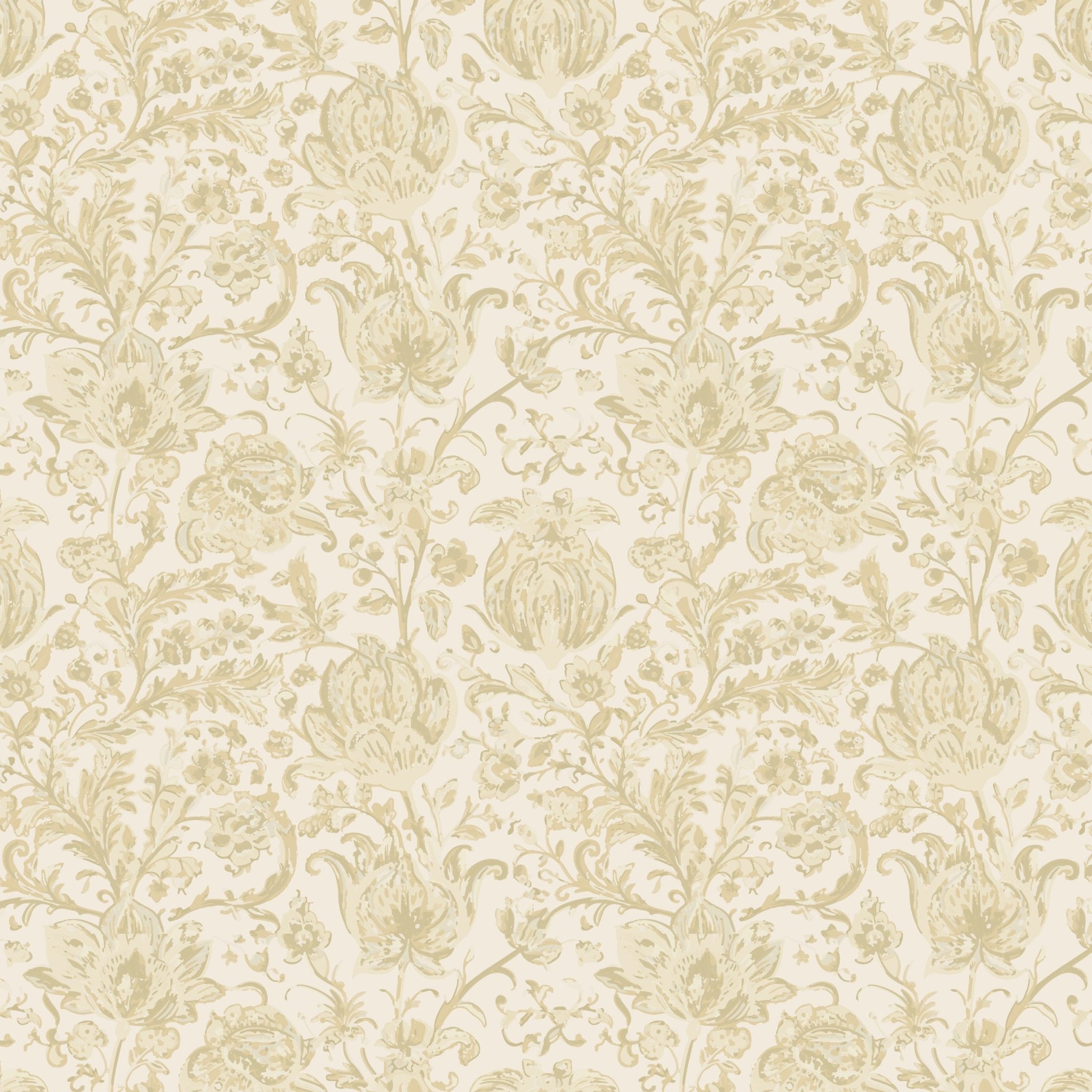 Beige Brocade Peel And Stick Wallpaper (Self Adhesive)