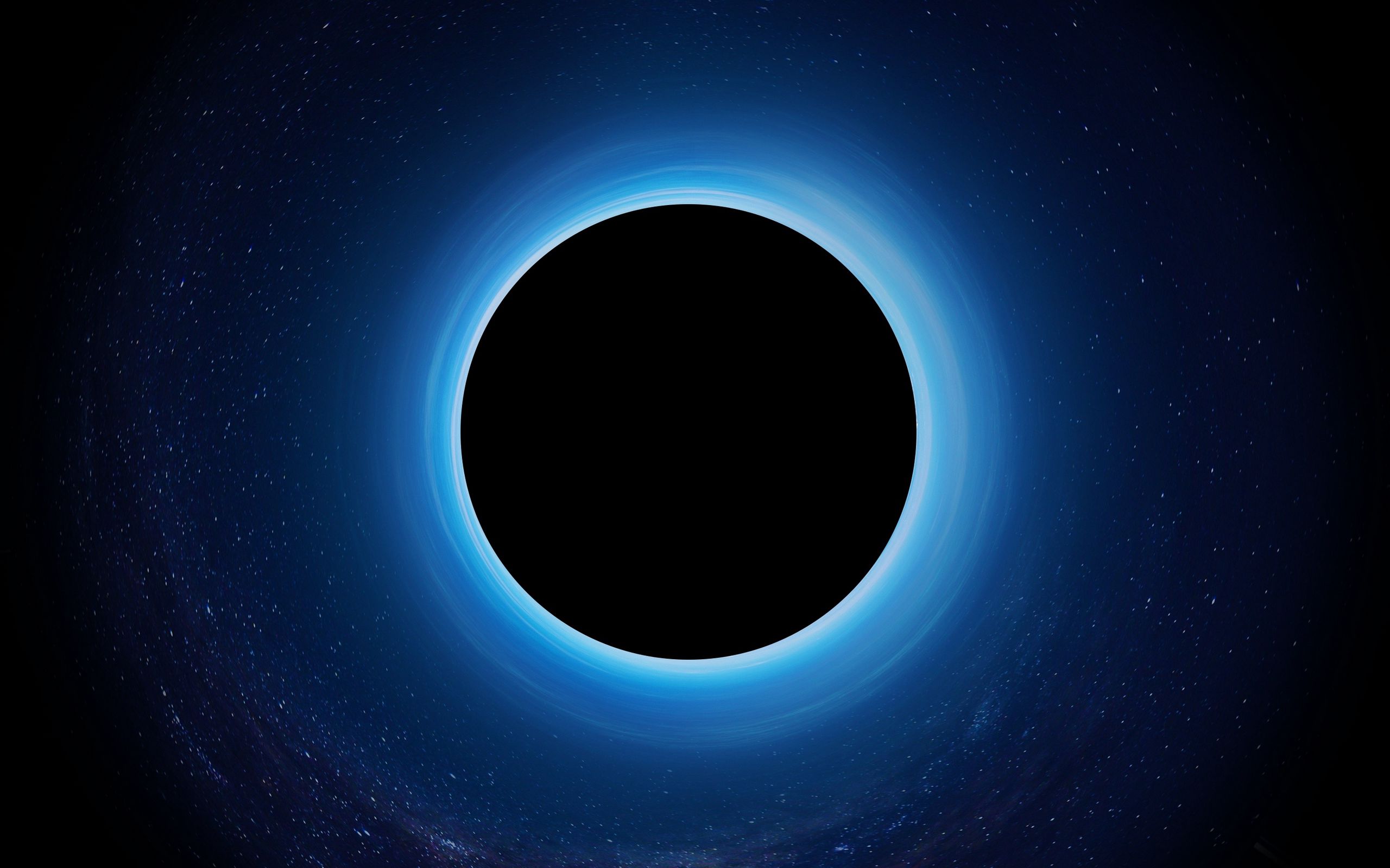 Download wallpaper 2560x1600 black hole, eclipse, stars, singularity, planet, space widescreen 16:10 HD background