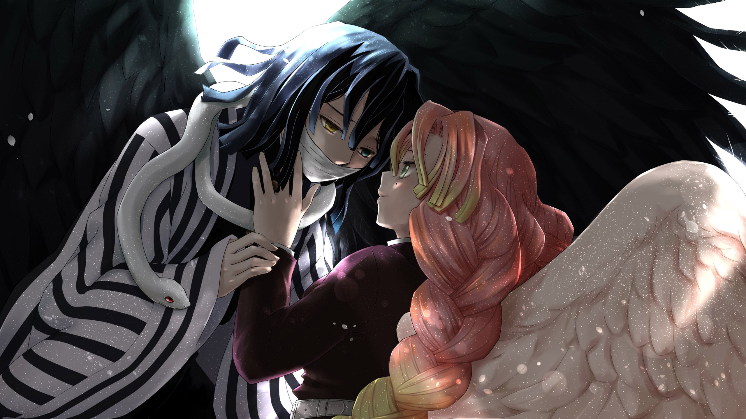 Mitsuri Kanroji Obanai Iguro 4K HD Demon Slayer Kimetsu no Yaiba Wallpaper