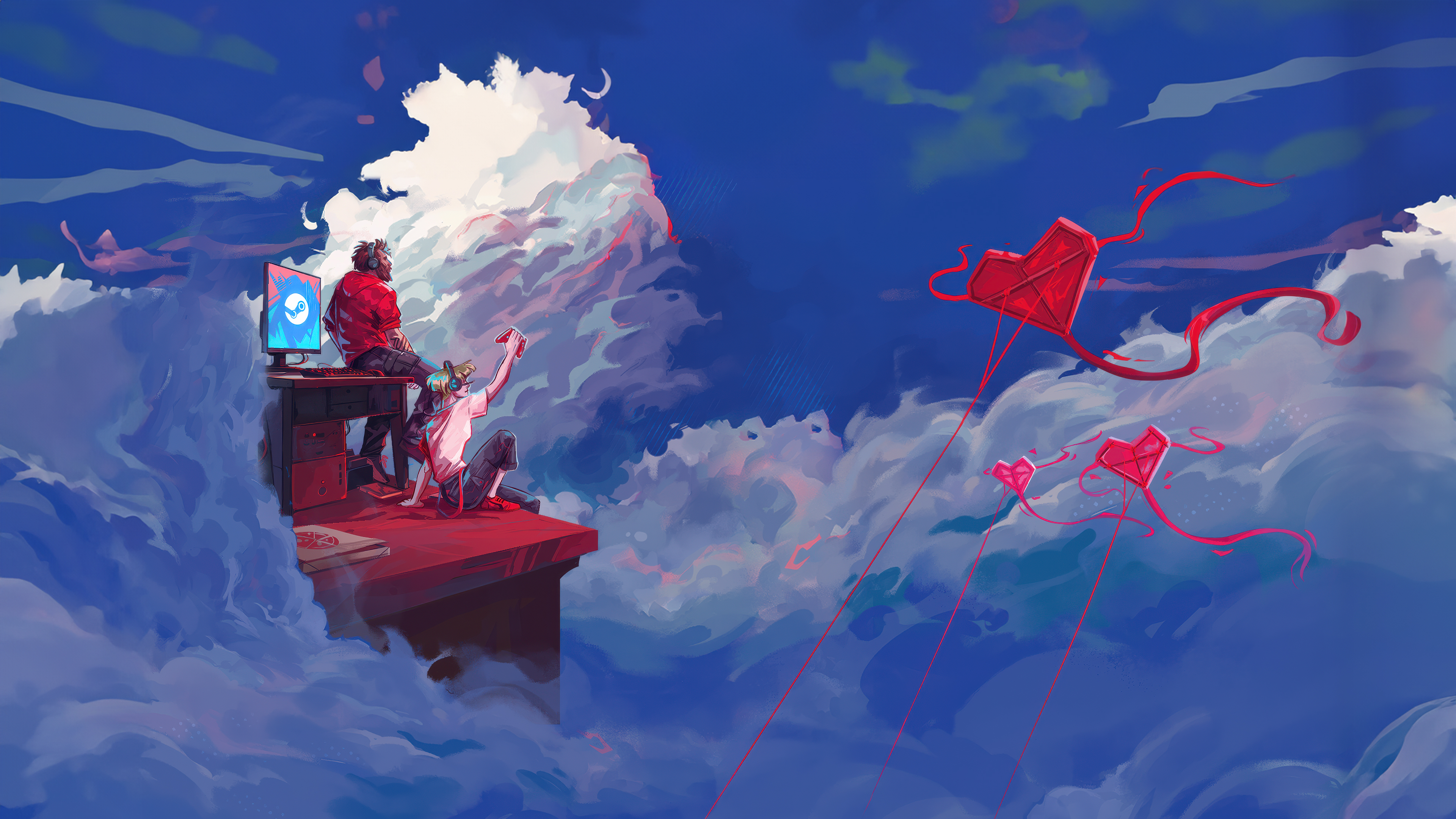 Hearts In The Clouds A Whimsical World Wallpaper, HD Artist Wallpaper, 4k Wallpaper, Image, Background, Photos and Picture