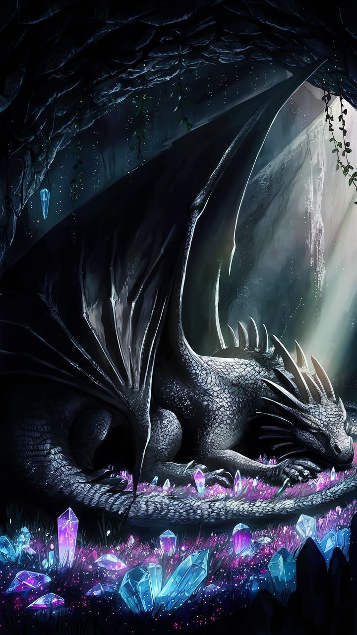 Sleeping Black Dragon Wallpaper