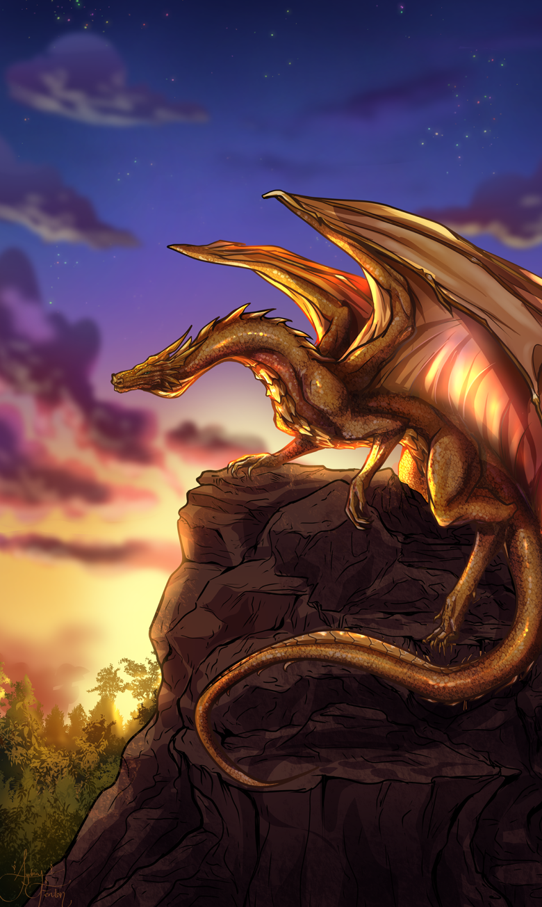 Gold Dragon Phone Wallpaper