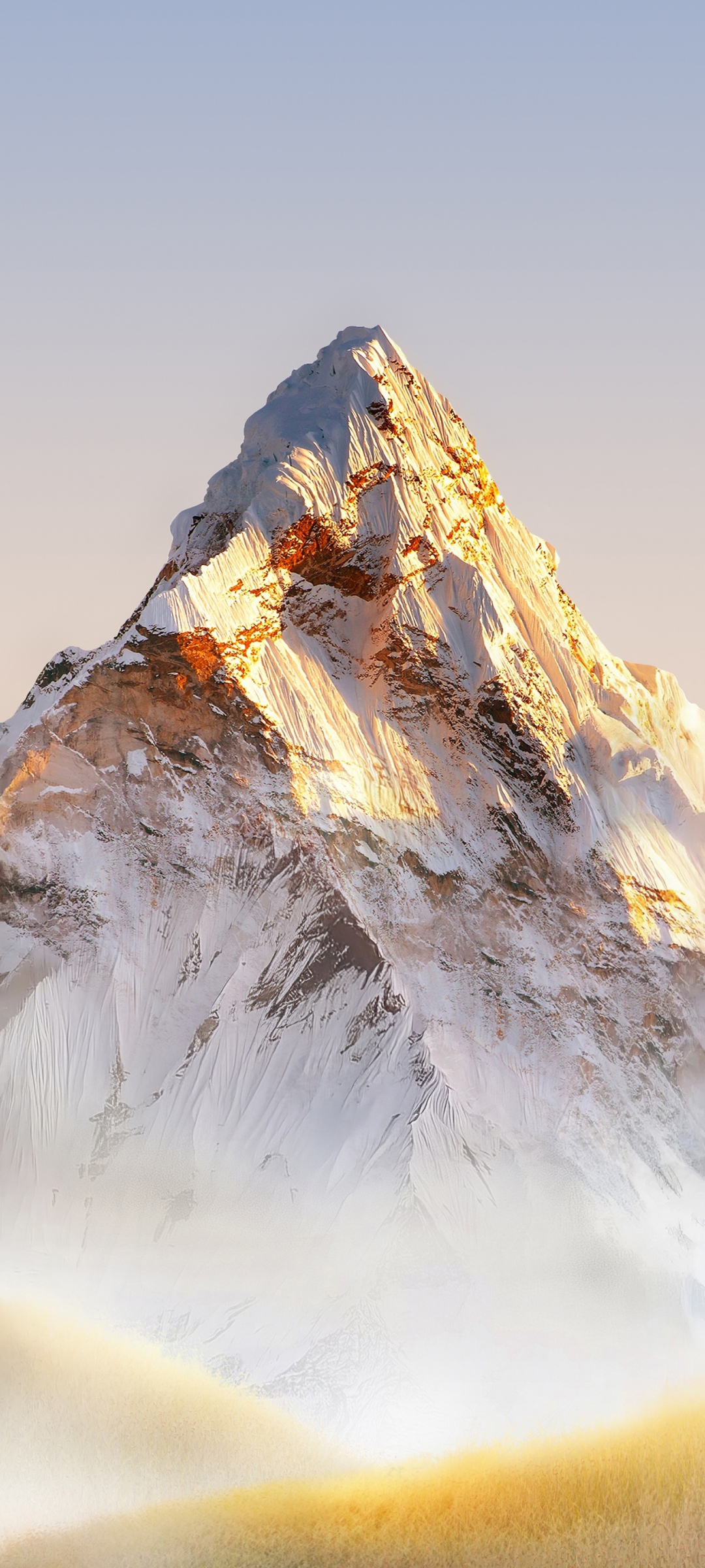 Mountain Landscape Wallpaper 4K, Foggy, Snow, 5K, Stock, Daytime