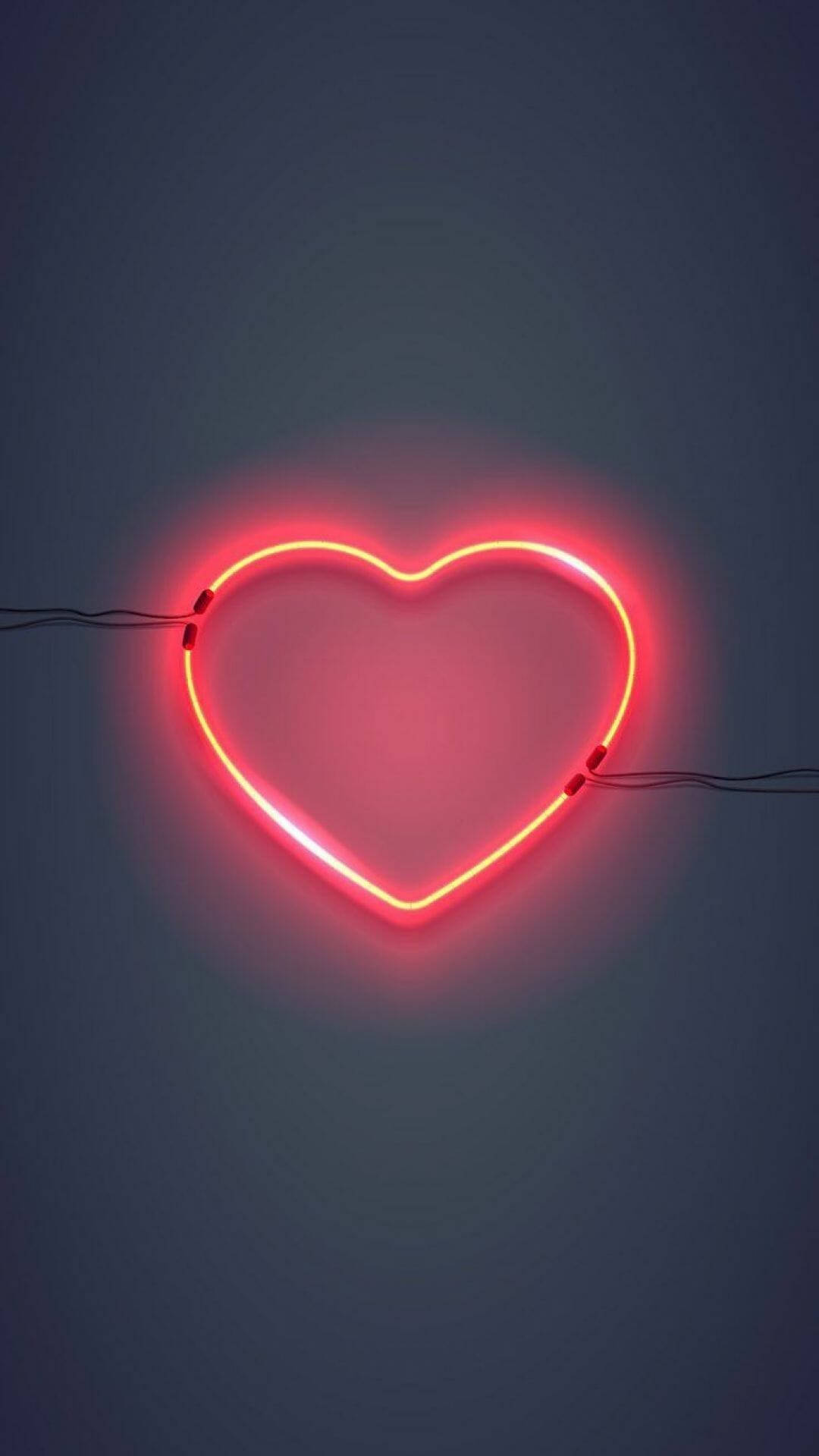 Download Pink iPhone Xr Led Heart Wallpaper