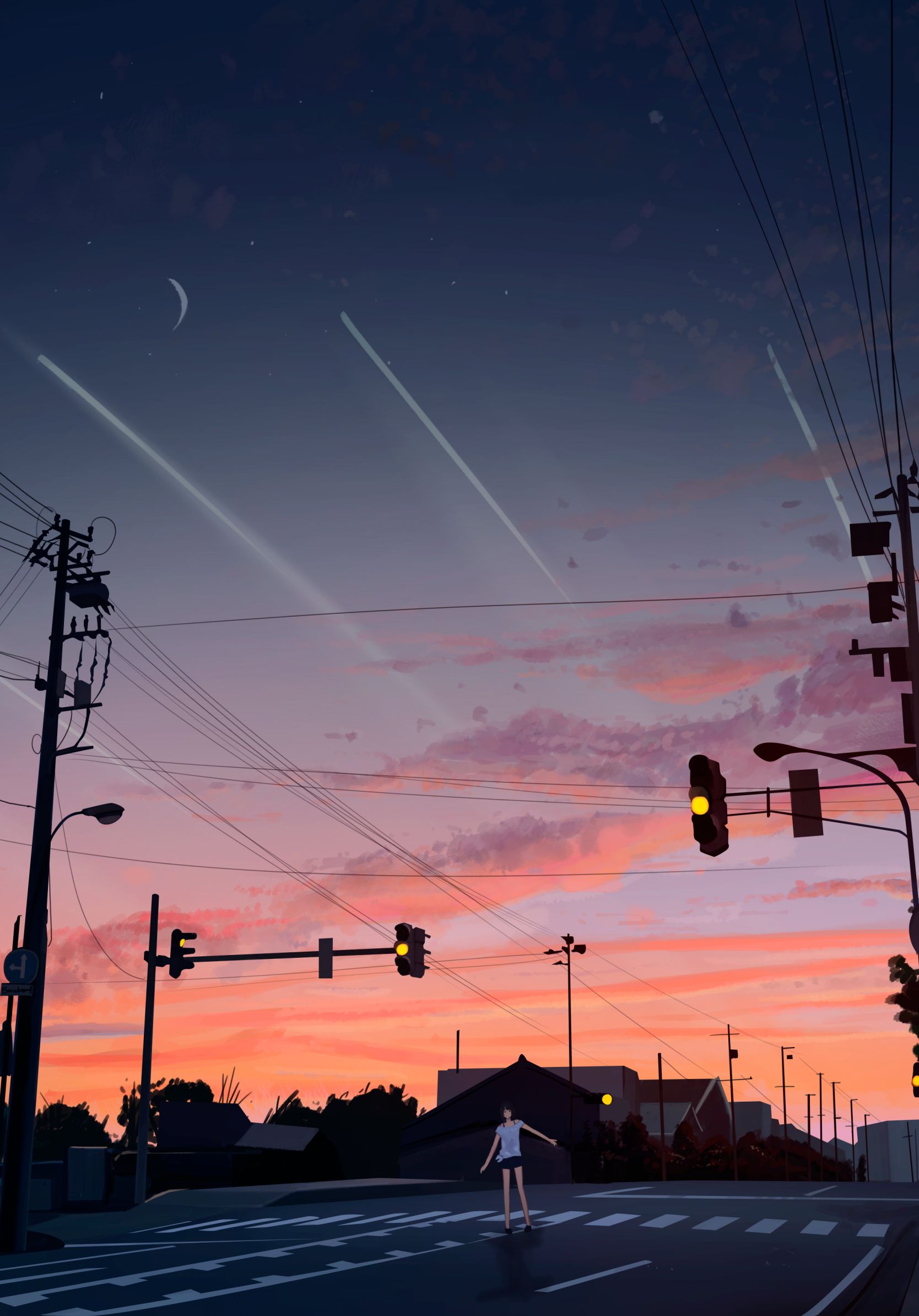 Phone wallpaper: Anime, Street 1422419