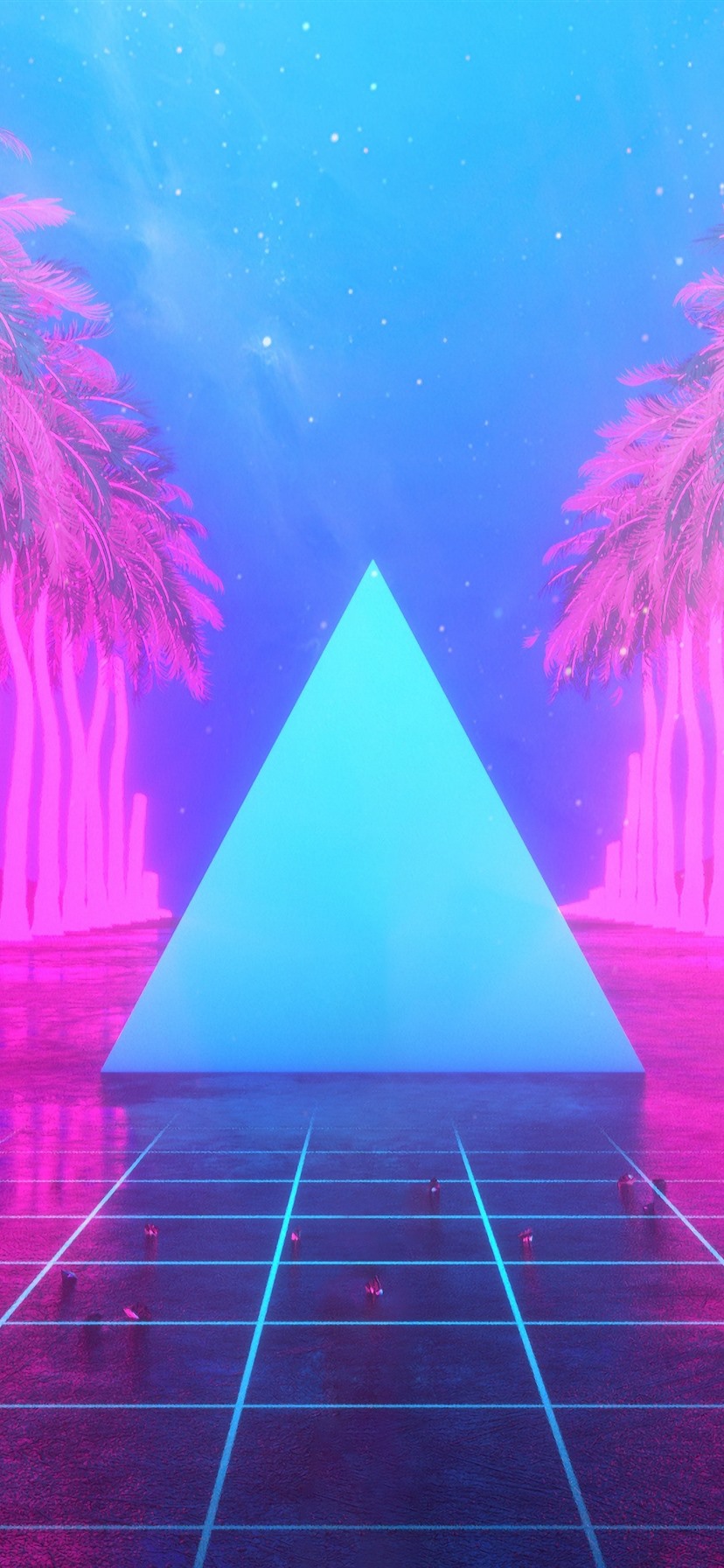 Palm Trees, Triangle, Neon, Art Design 1080x1920 IPhone 8 7 6 6S Plus Wallpaper, Background, Picture, Image