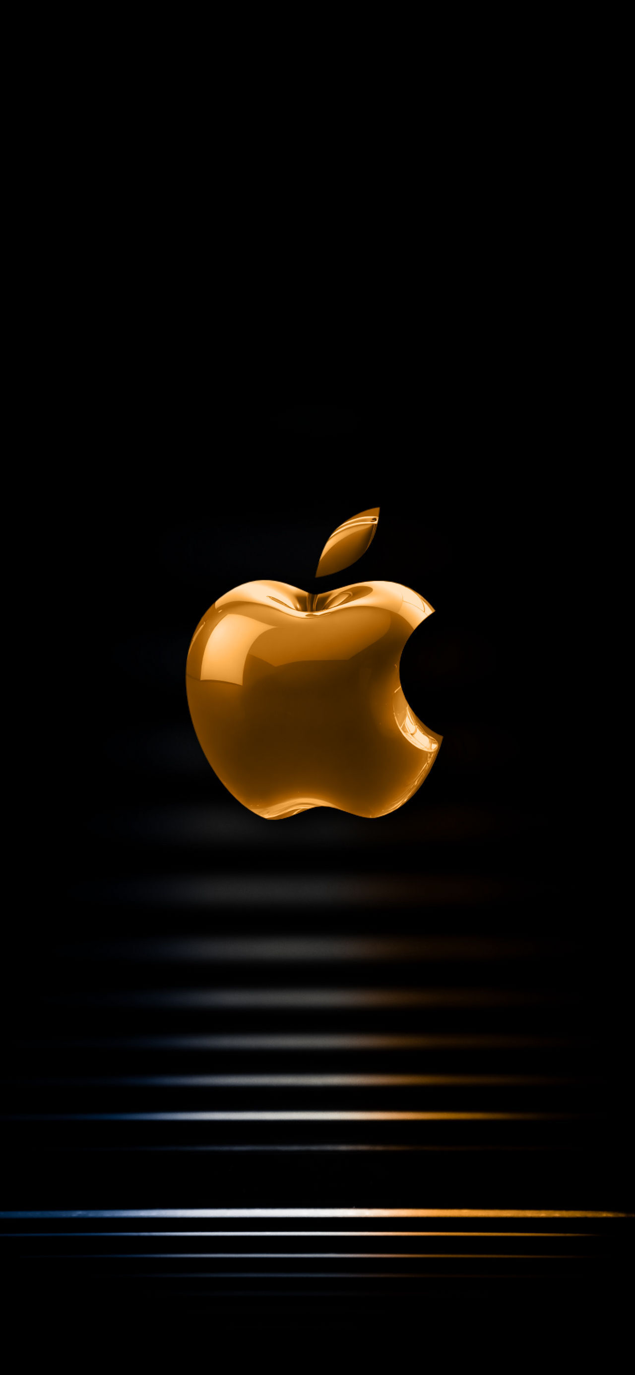 Apple Logo Golden 3D Wallpaper For IPhone 17 Pro Max And IPhone Air