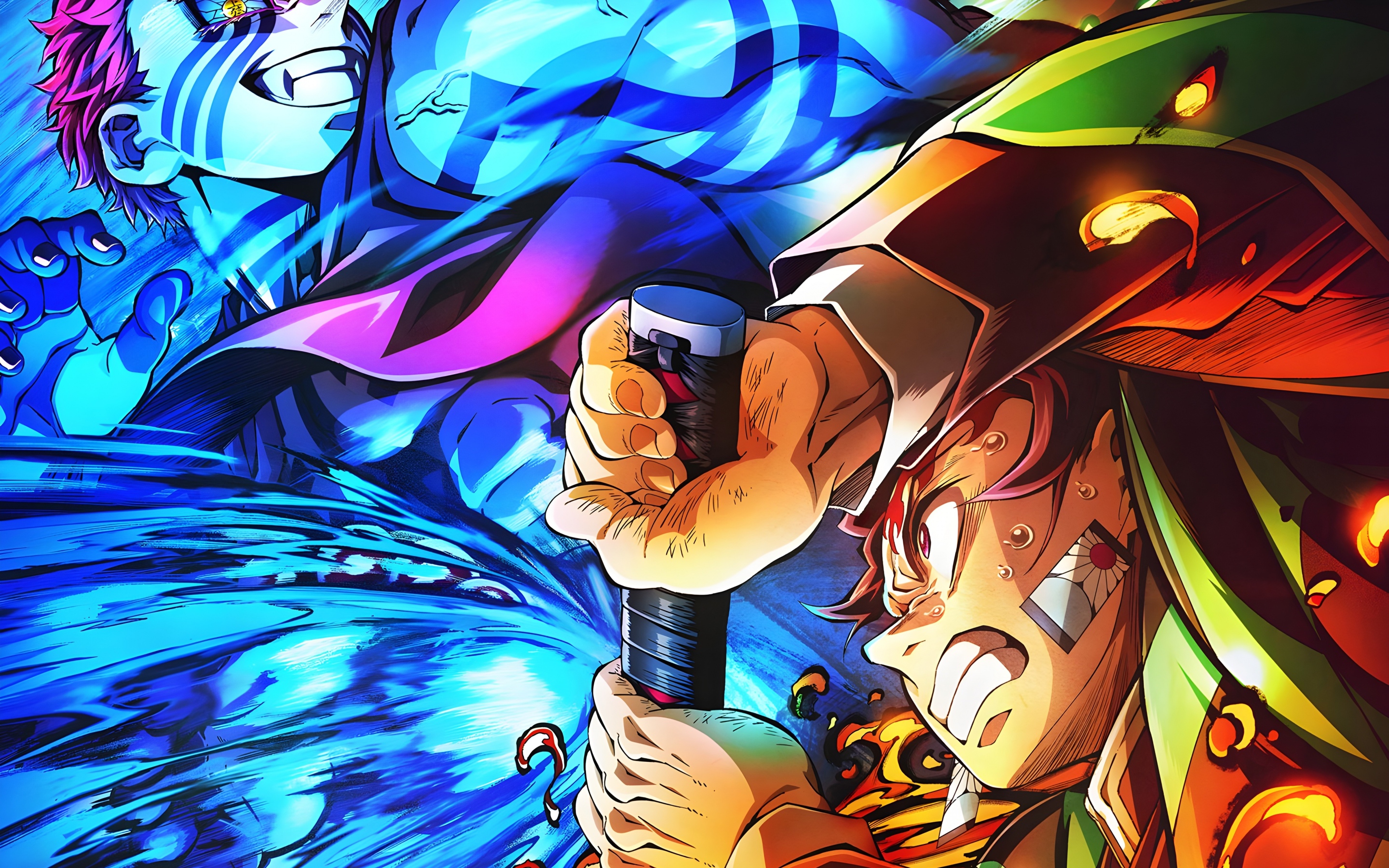 Akaza vs Tanjiro Kamado Wallpaper 4K, 5K