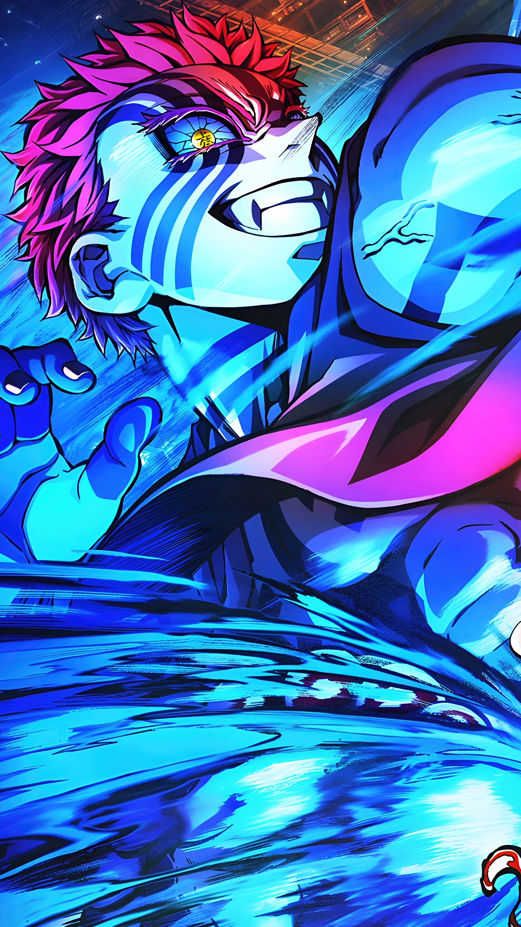 Demon Slayer Tanjiro vs. Akaza Infinity Castle 4K Wallpaper iPhone HD Phone