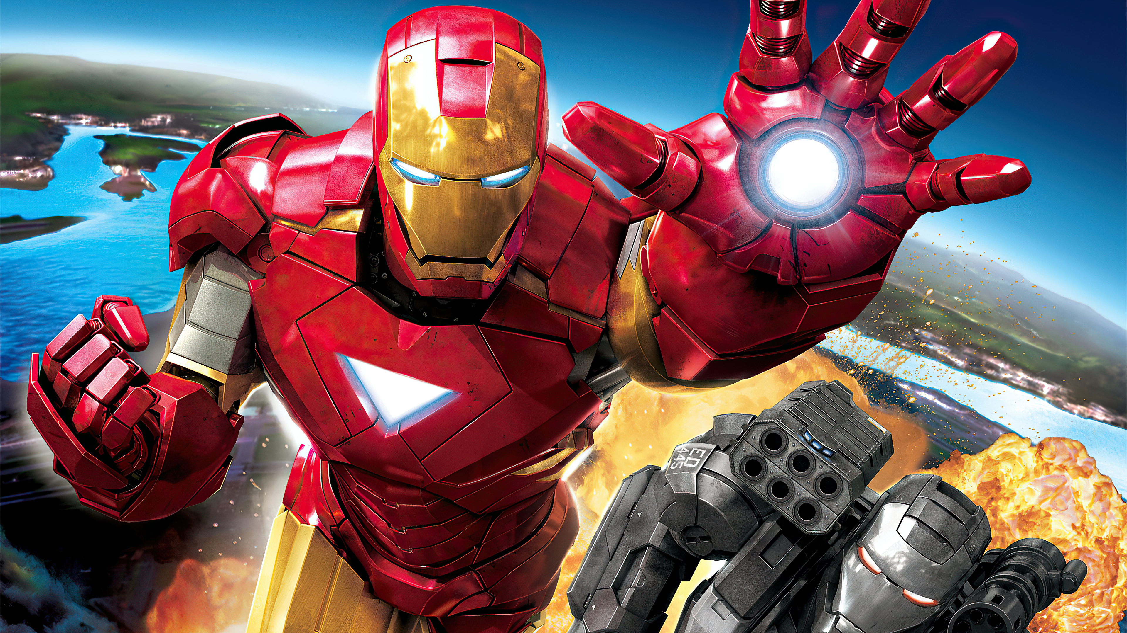 Iron Man 2: War Machine & Tony Stark 4K Ultra HD Video Game Wallpaper