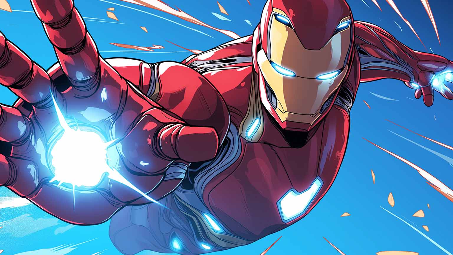 Free Marvel Iron Man Repulsor Charging Desktop Wallpaper 4K