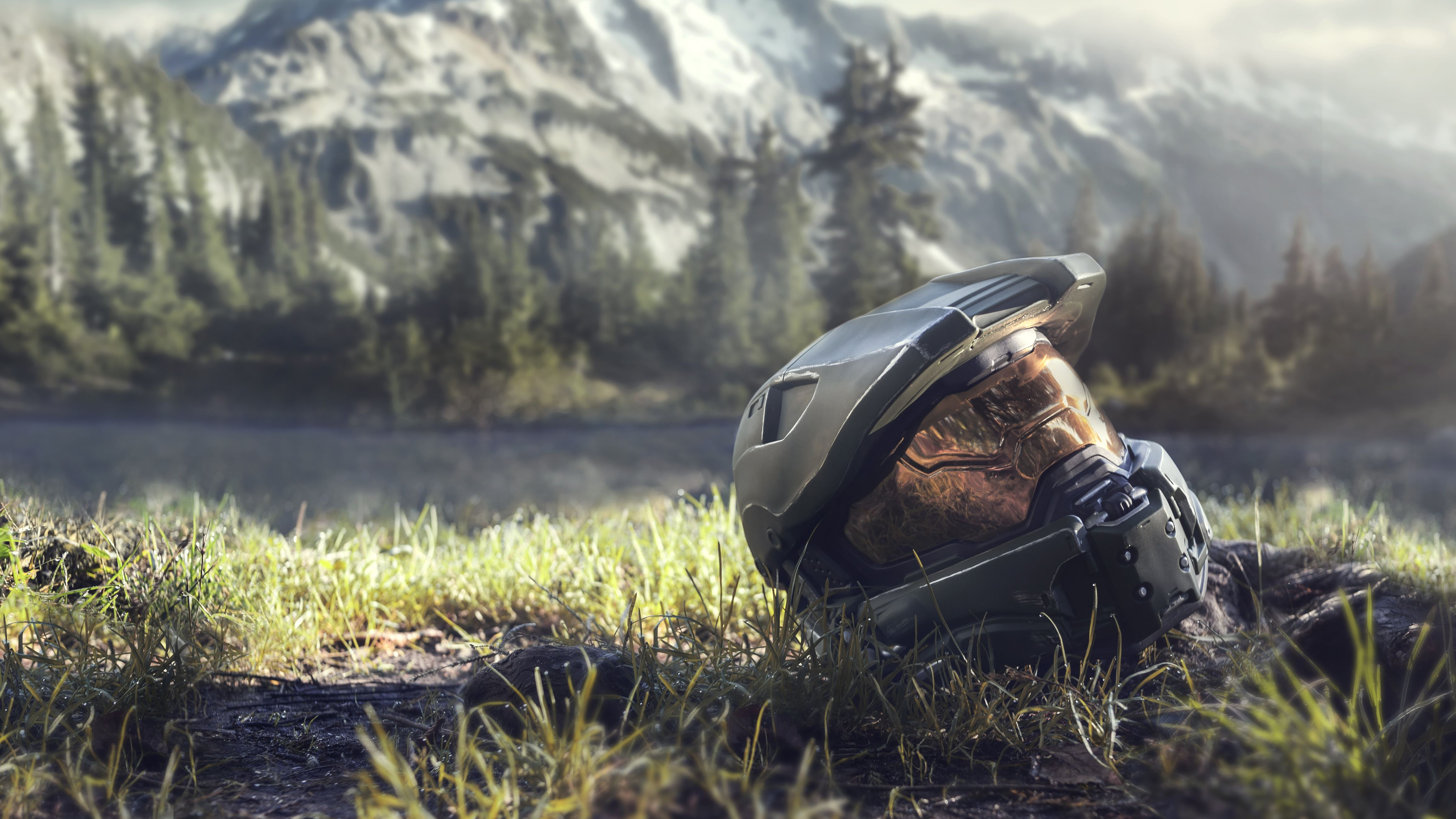 Halo Infinite Master Chief Helmet 8K 4K Wallpaper HD