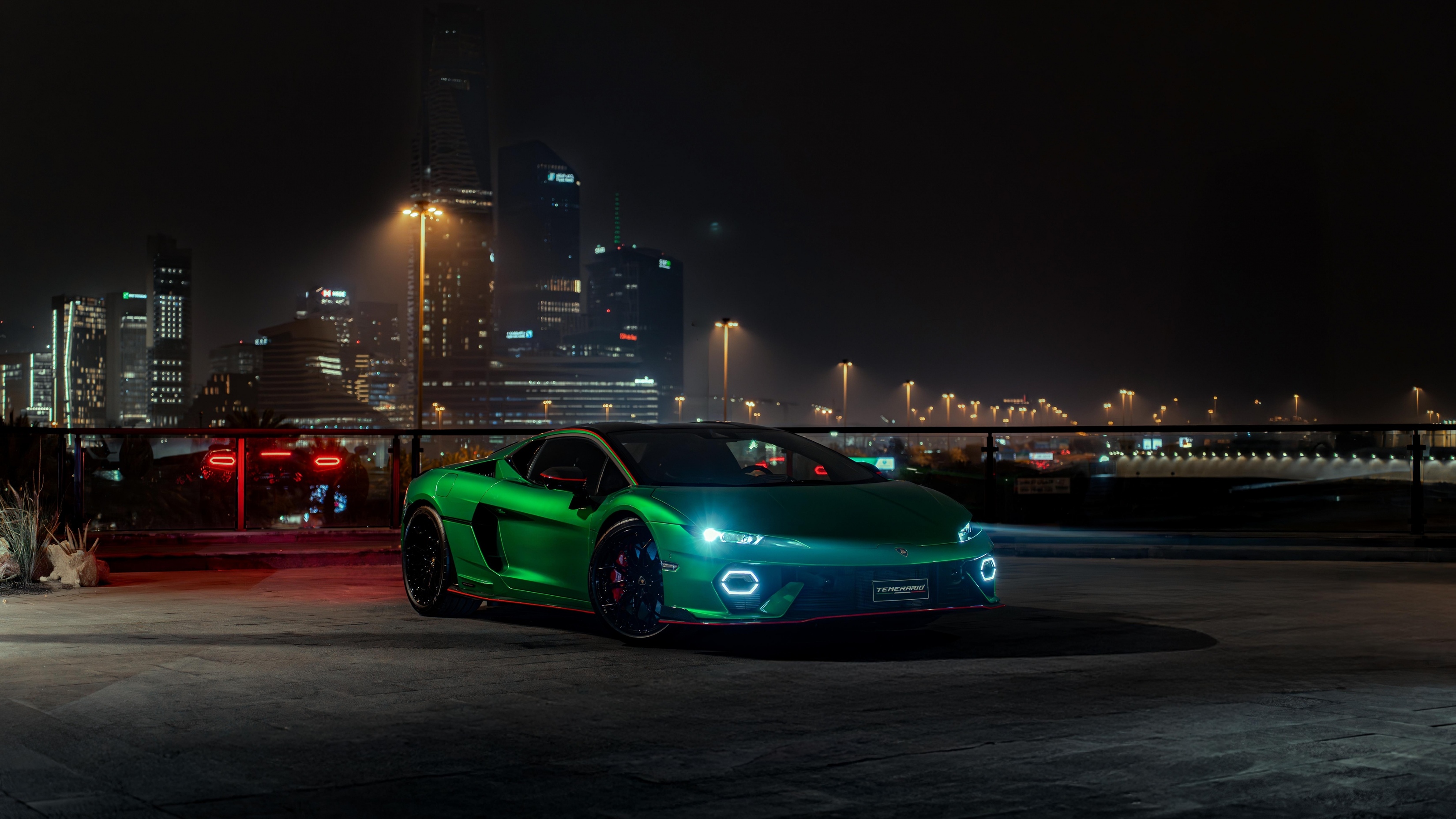 Lamborghini Green Cityscape Top Free 4K 6K 8K Desktop Wallpaper For Mac Windows PC And Linux Ultra HD High Resolution Definition Backdrops Background