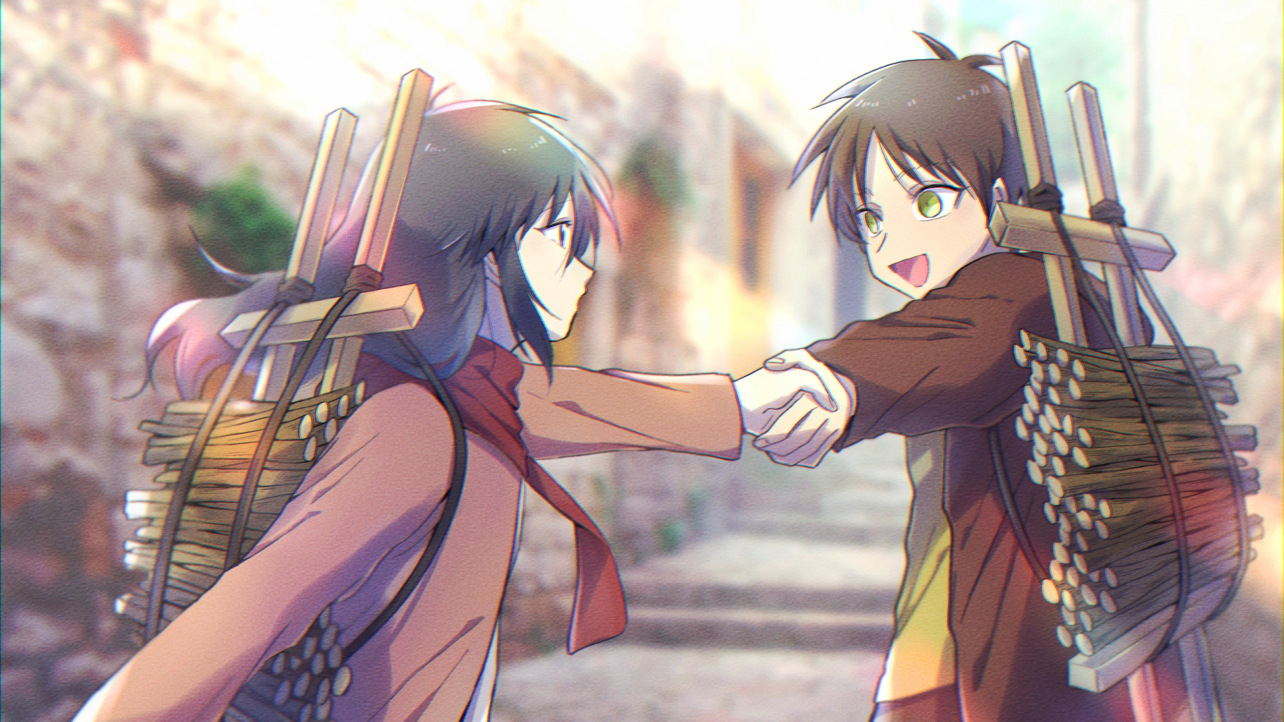 Eren Yeager Mikasa Ackerman HD Attack On Titan Wallpaper