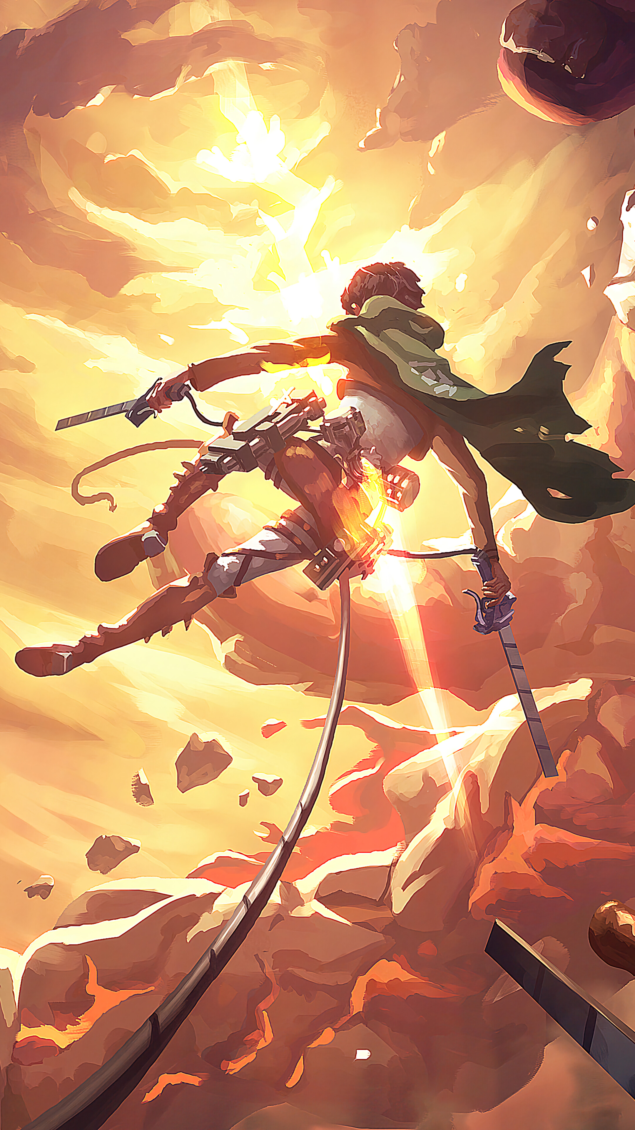 Attack on Titan Eren Mikasa Armin 4K Wallpaper iPhone HD Phone f