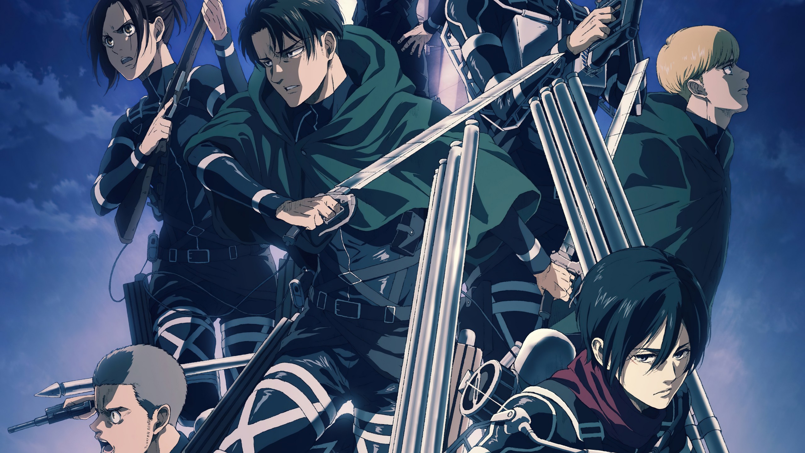 Mikasa Ackerman Eren Yeager Levi Armin Arlert 4K HD Attack On Titan Wallpaper