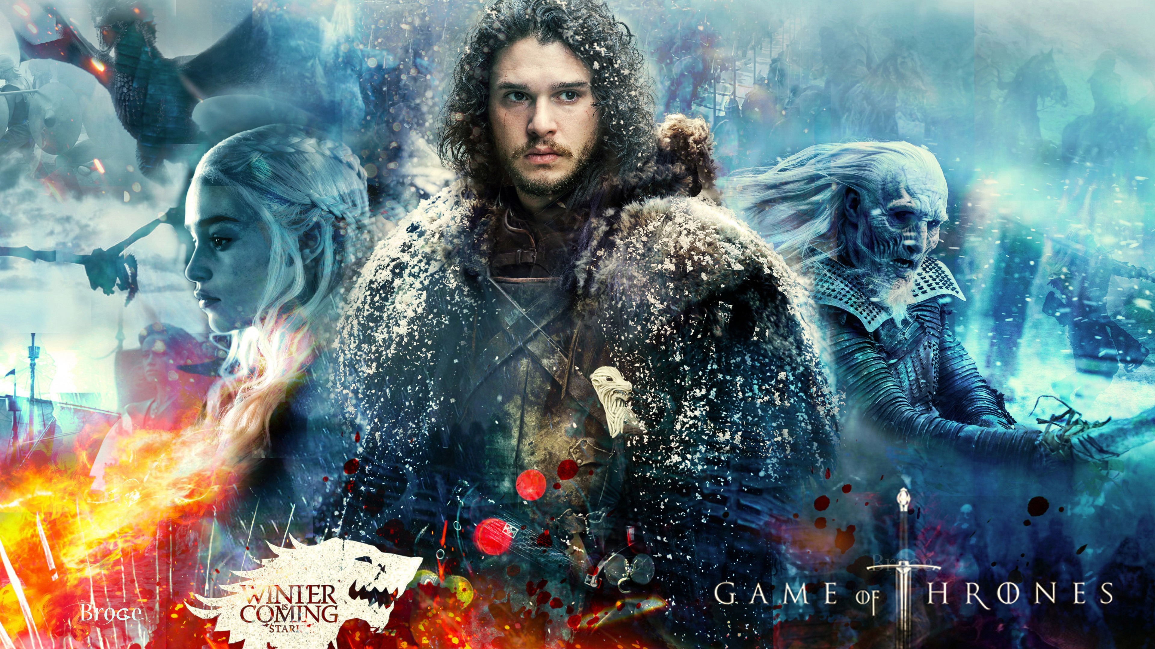 Game of Thrones Season 7 Jon Snow 4K Wallpaper