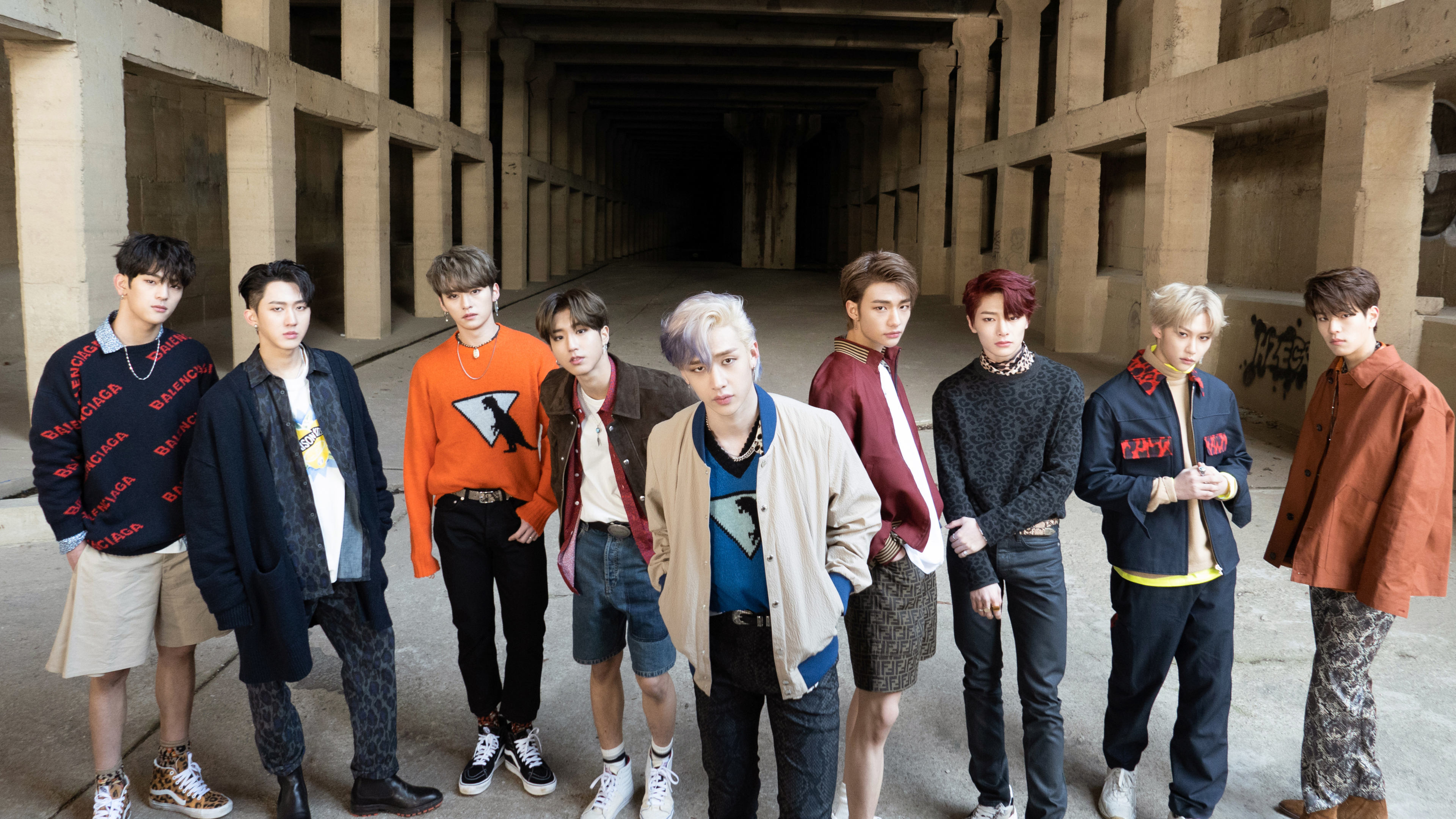 Han Woojin Seungmin Hyunjin Felix Bang Chan Lee Know I.N Changbin 4K HD Stray Kids Wallpaper