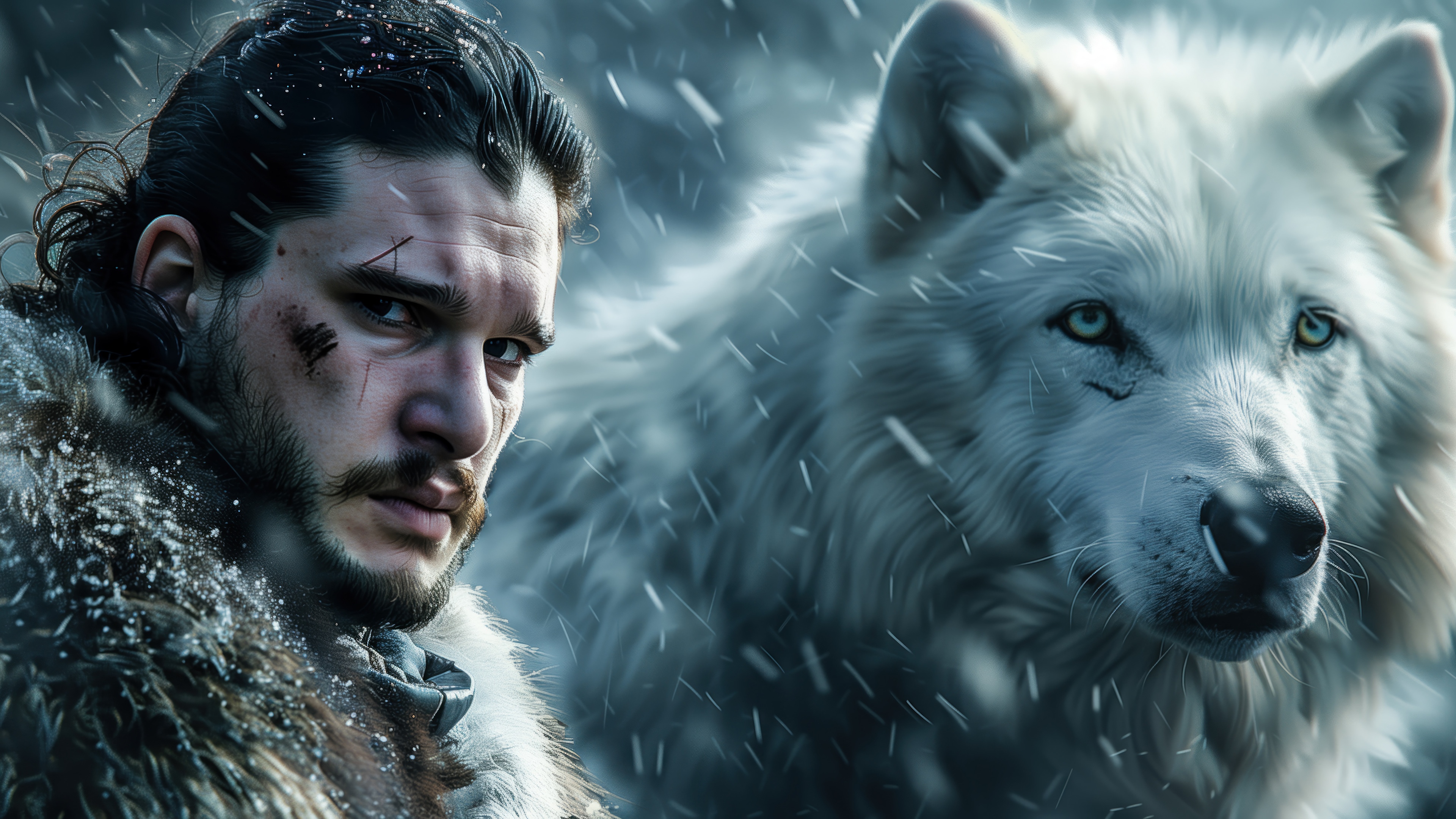 How To Turn On Jon Snow Wolf Game Of Thrones 4K a Wallpaper 4K PC How To Use Youtube