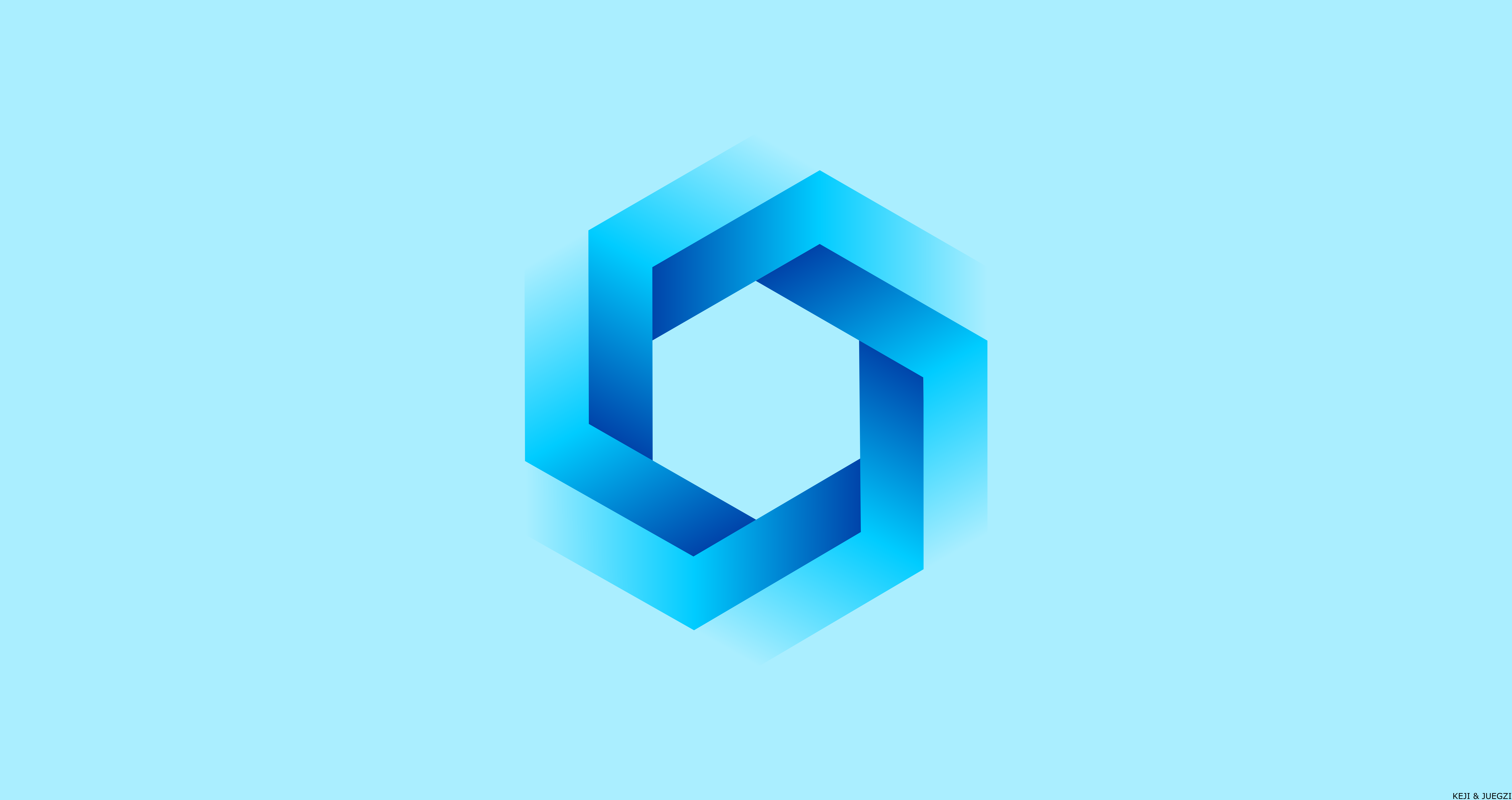 Azure Blue Hexagon Ultra HD Wallpaper