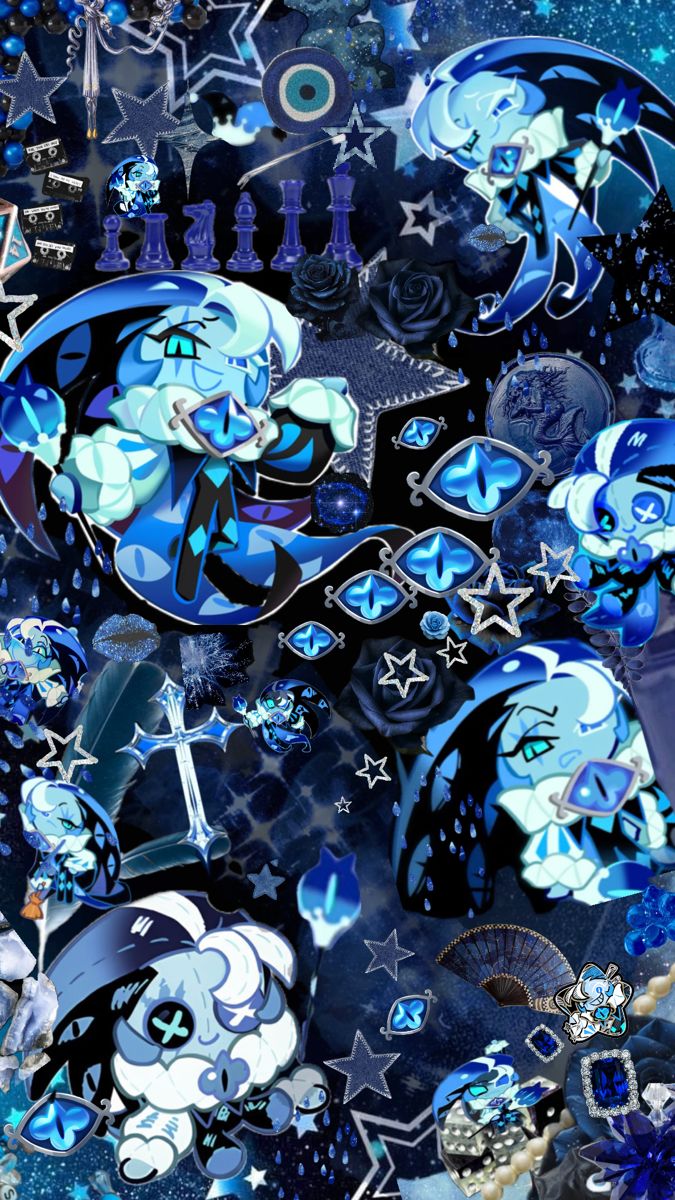 Shadow Milk Cookie Collage Background