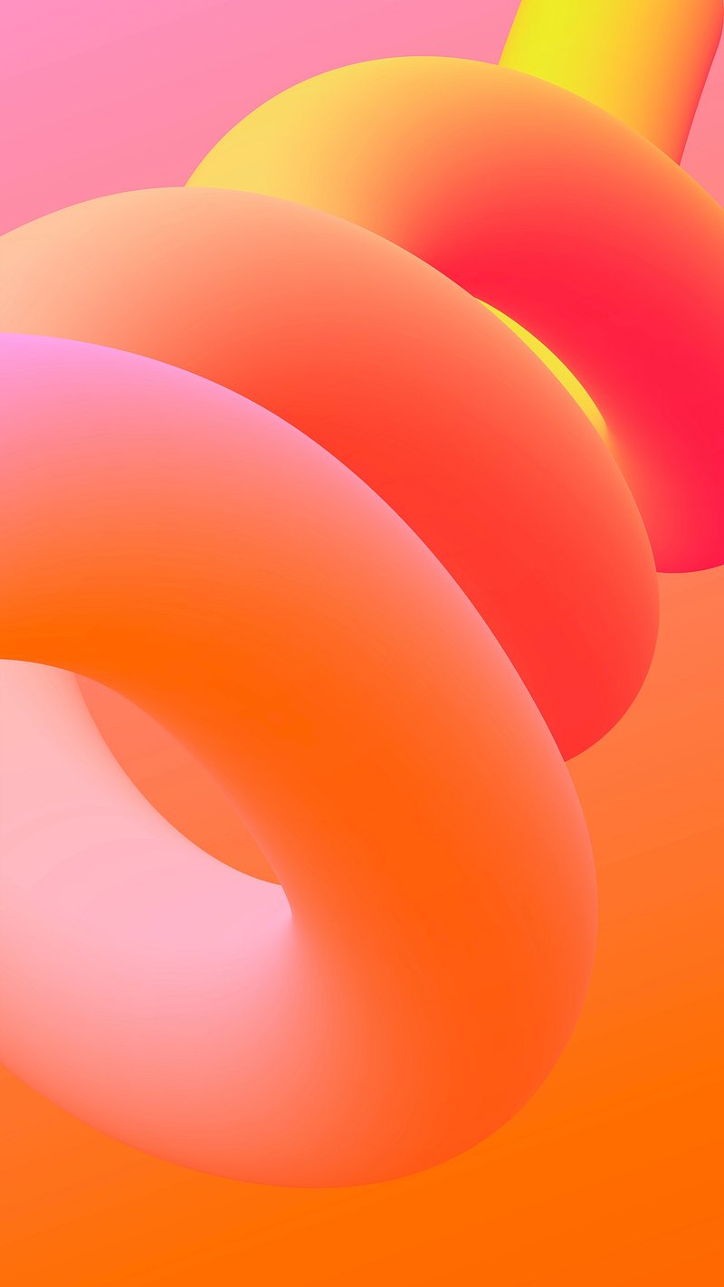 3D abstract iPhone wallpaper, orange