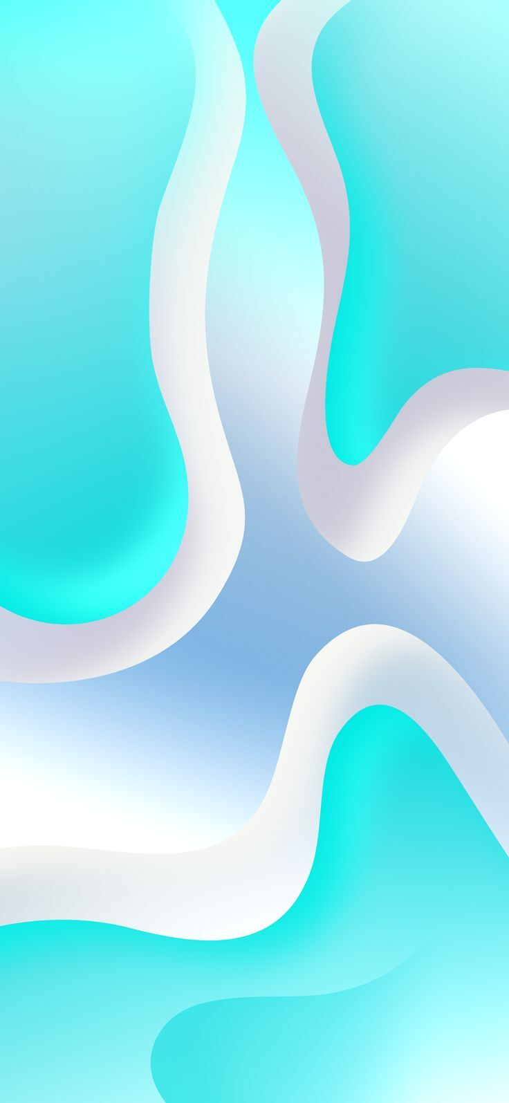 Wallpaper For Apple IPhone Creative Unique Turquoise Blue Abstract Gradient Shapes Liquid