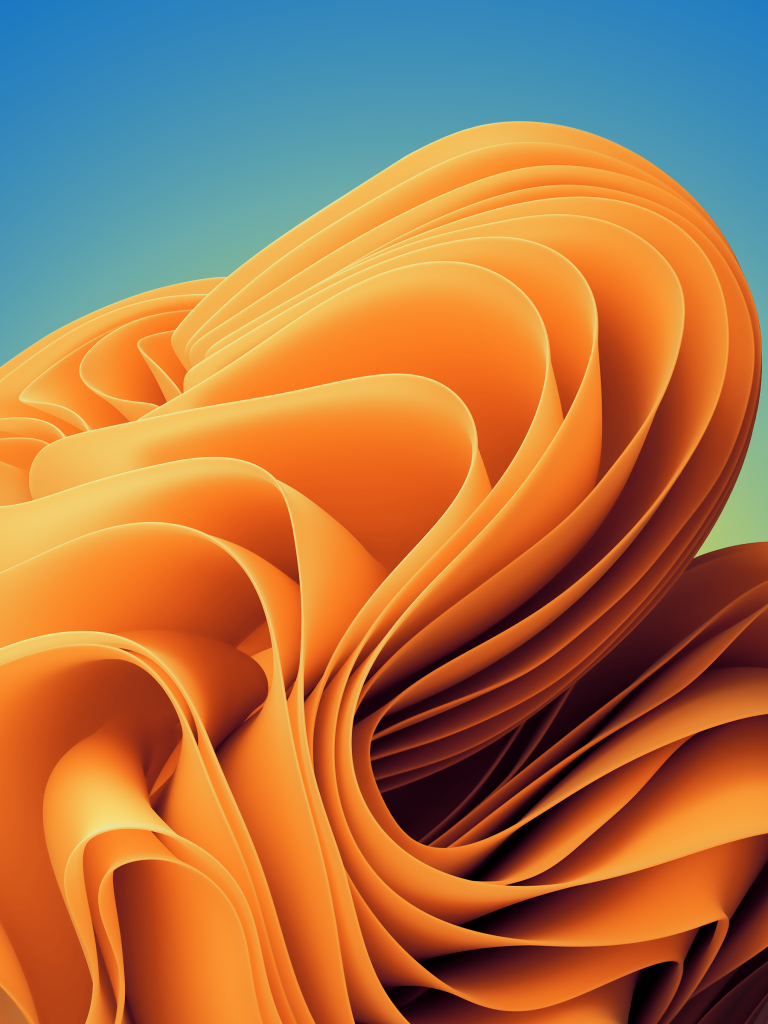 Windows 11 Wallpaper 4K, Sunset Orange, Stock