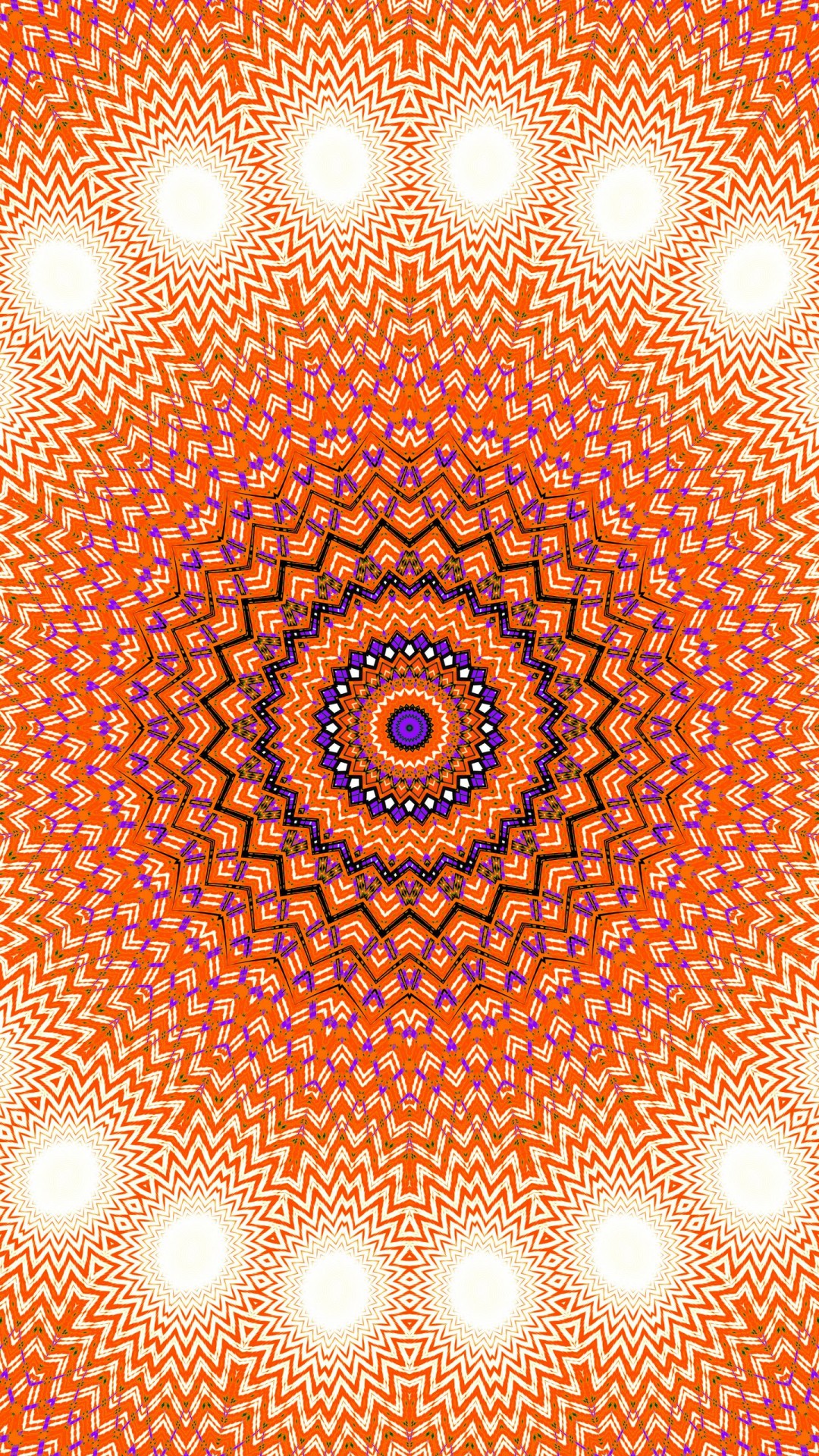 Orange Purple White Fractal Art Pattern Circles Light Abstraction 4K HD Abstract Wallpaper