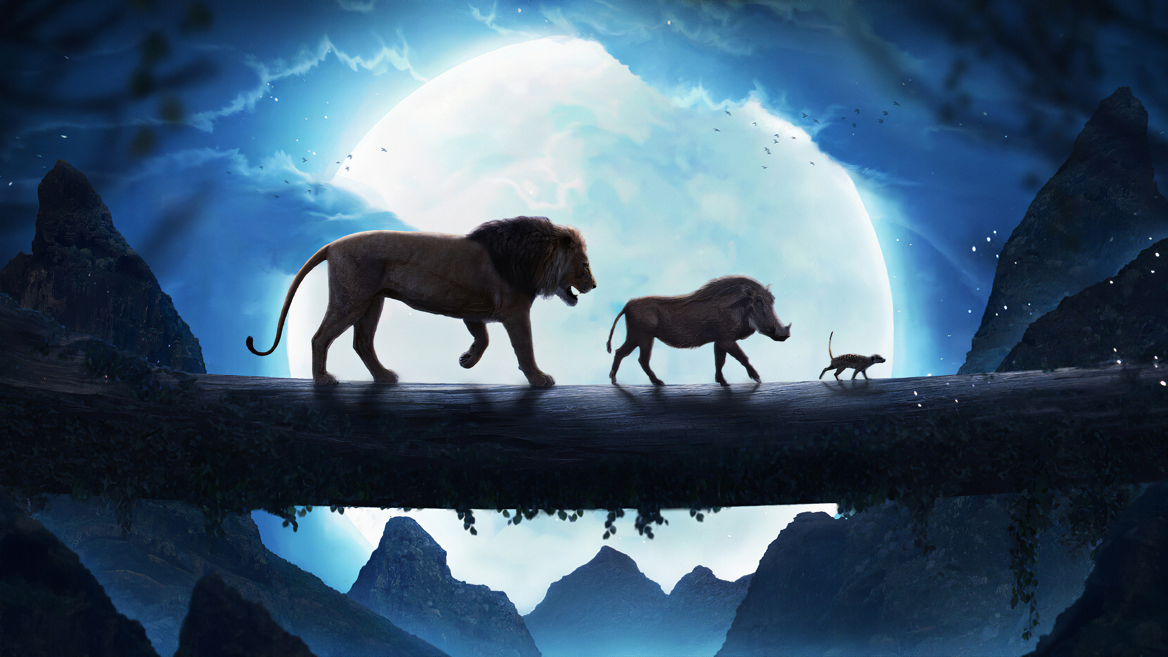 Pumbaa Simba Timon 4K HD The Lion King Wallpaper