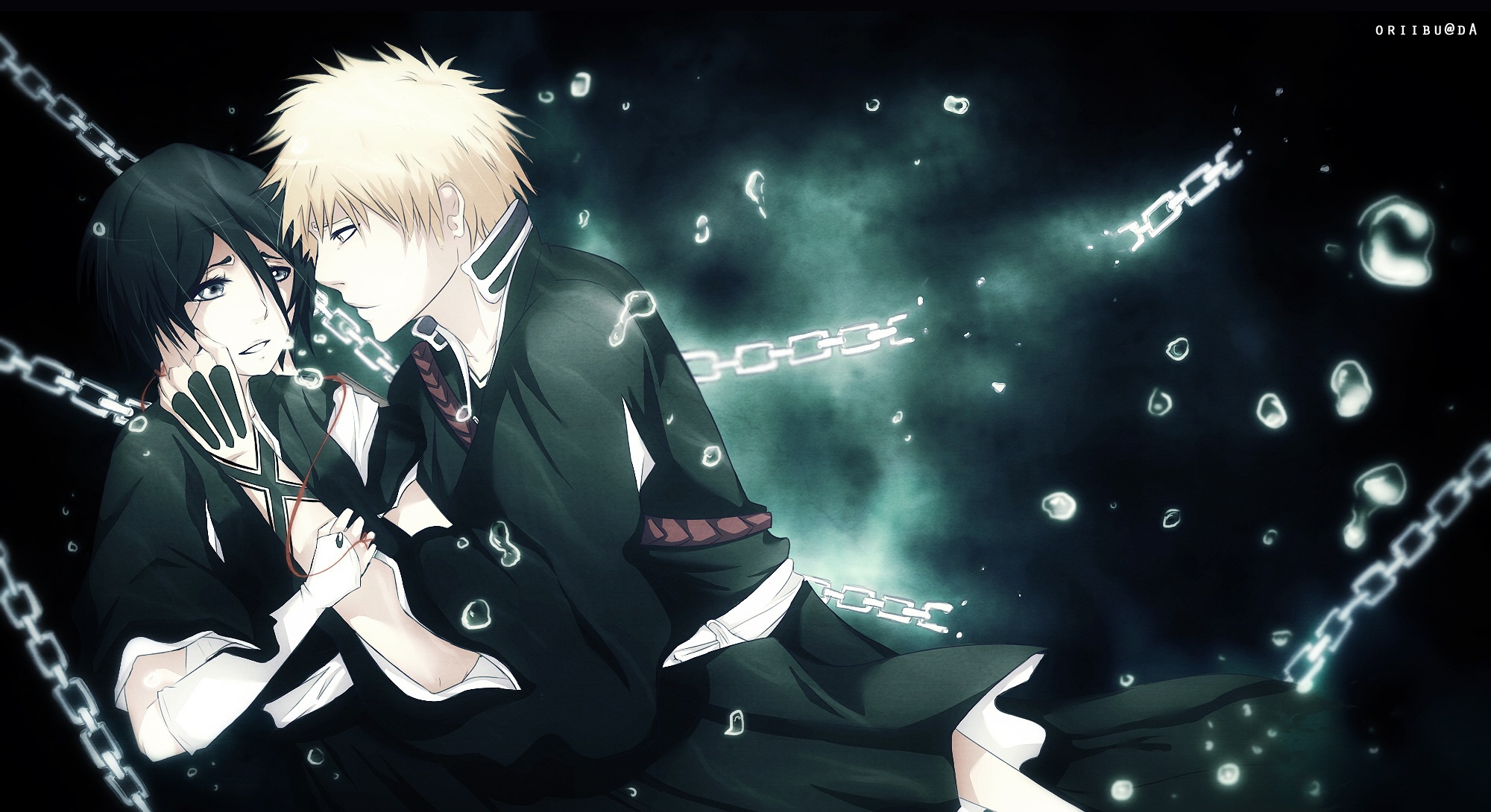 Wallpaper anime, two, Bleach, Ichigo, Rukia for mobile and desktop, section сёнэн, resolution 2000x1090