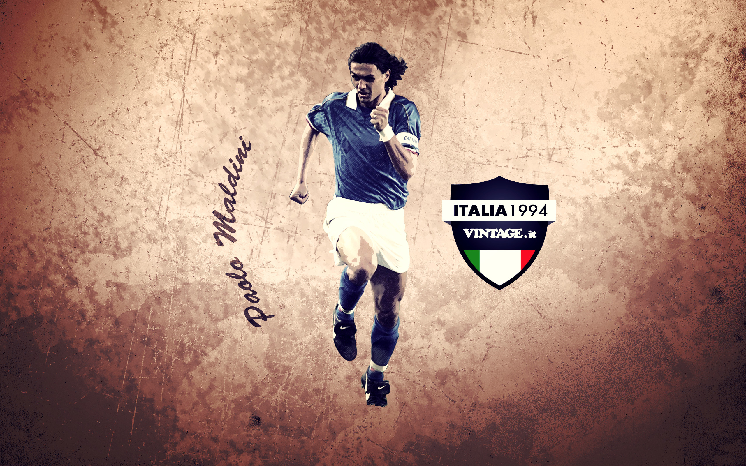 Wallpaper player, defender, Italian, legendary, Paolo Maldini, Italia 94, The Captain for mobile and desktop, section спорт, resolution 2560x1600