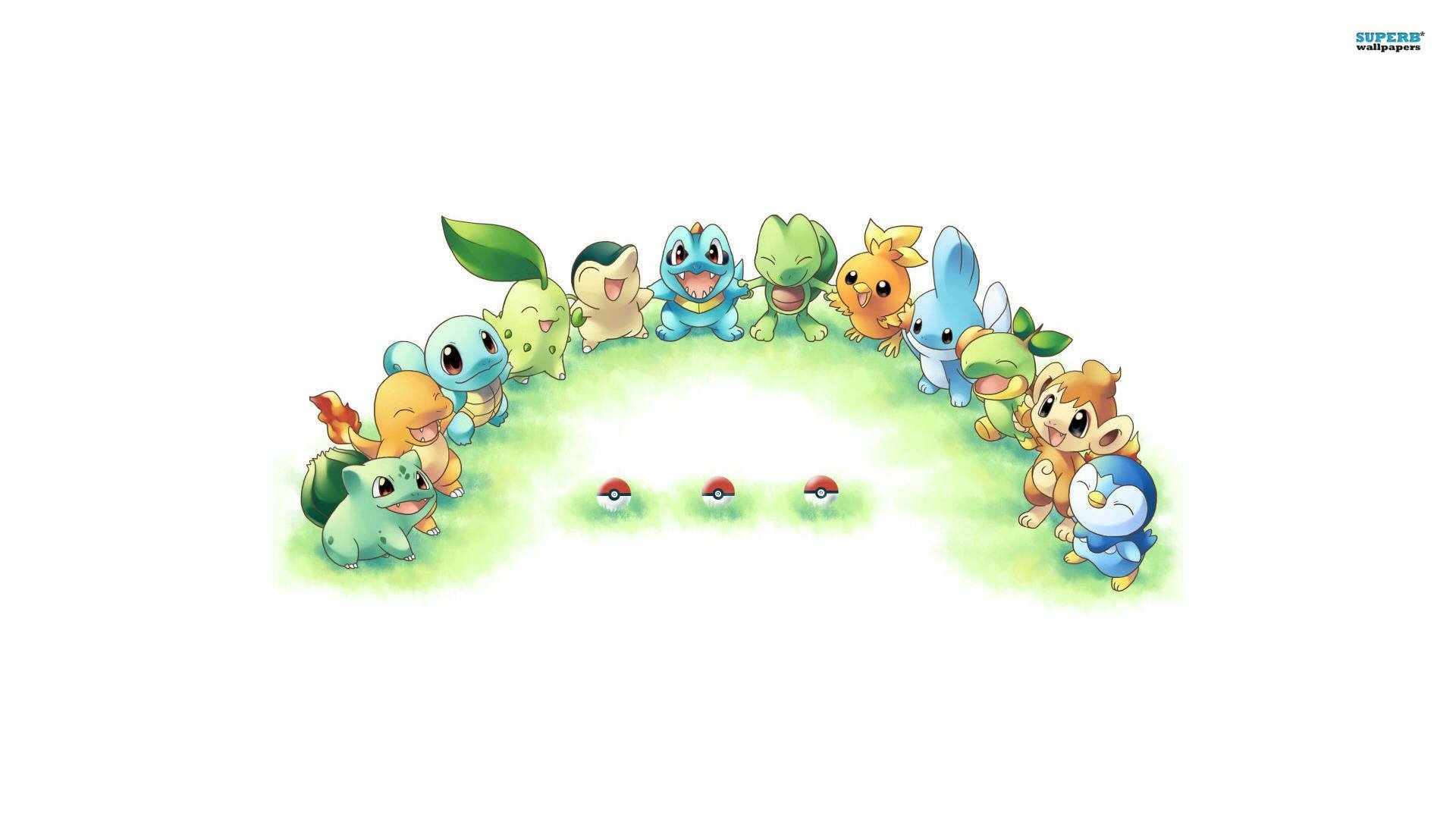 HD Wallpaper of Adorable Pokémon Characters in Anime Style