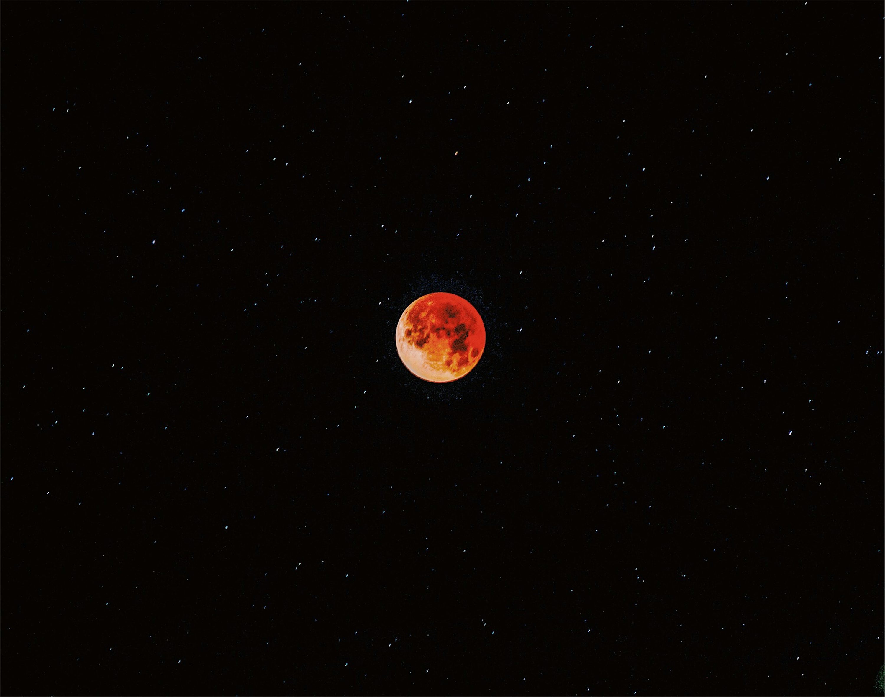 Luna eclipse during nighttime photo