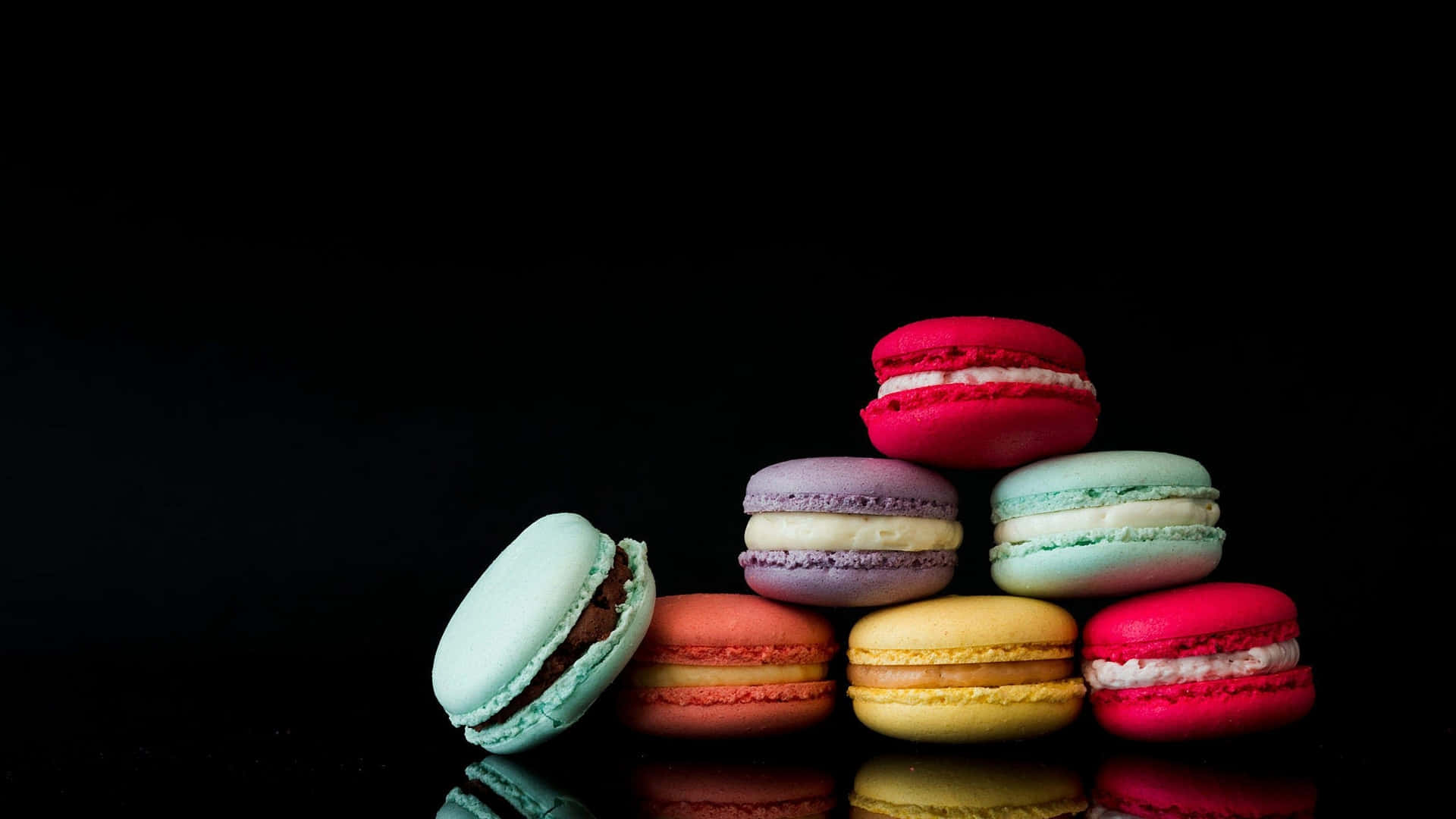 Download 1920x1080 Desserts Background Piled Macaron