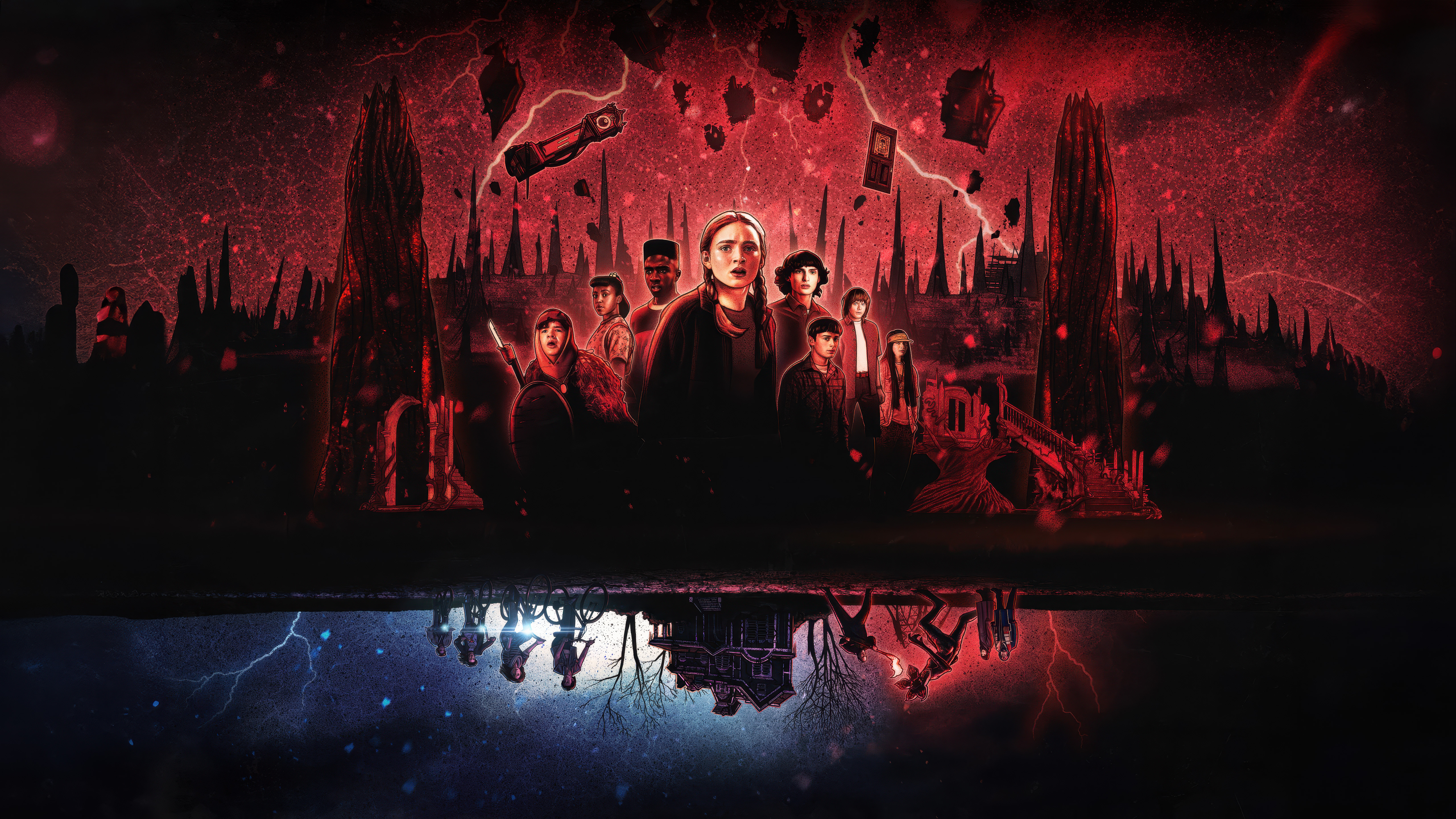 Stranger Things Wallpaper 4K, Character art, Netflix series, 5K