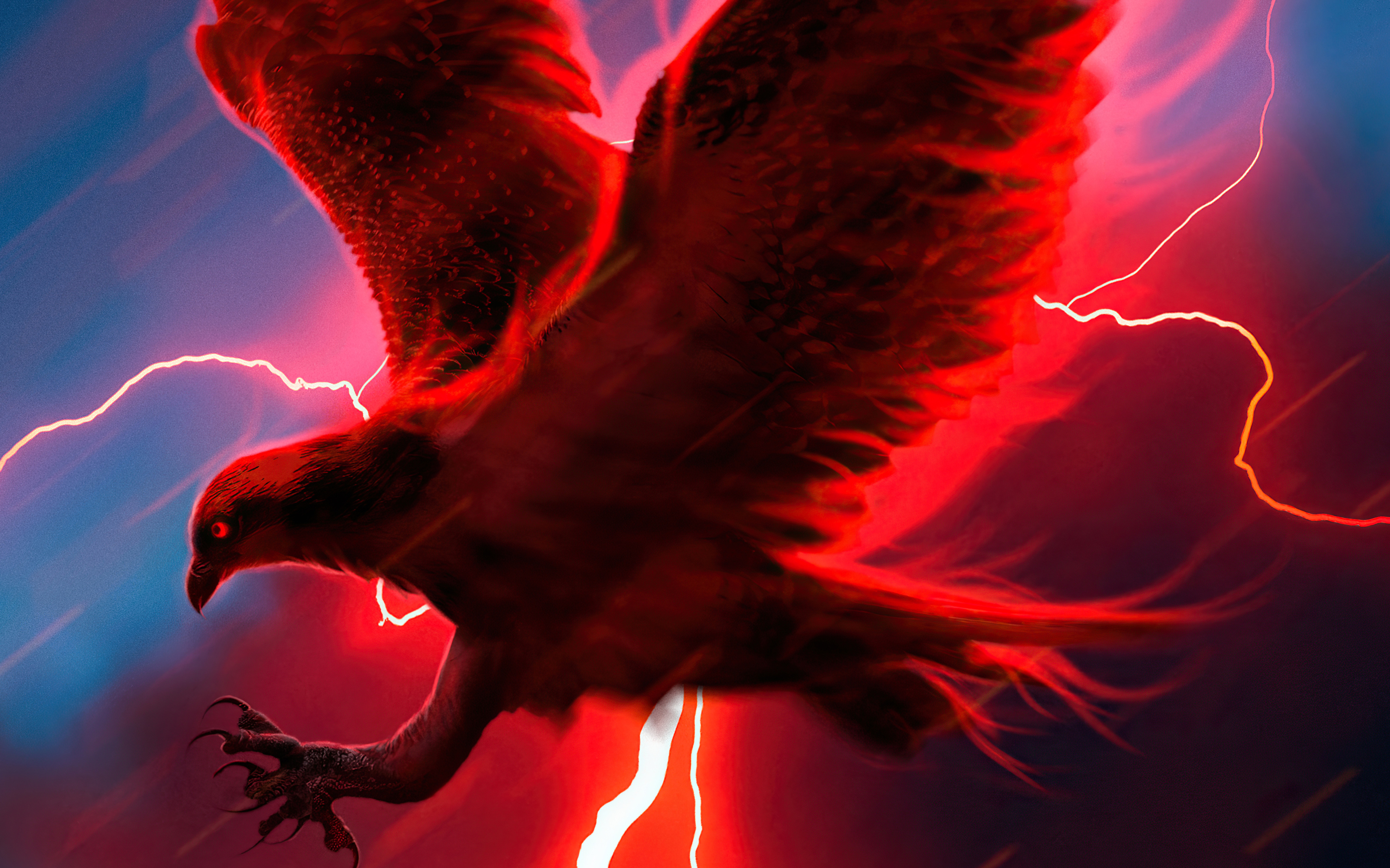 Eagle Struck By Lightning 4k 4K , HD 4k Wallpaper, Image, Background, Photos and Picture