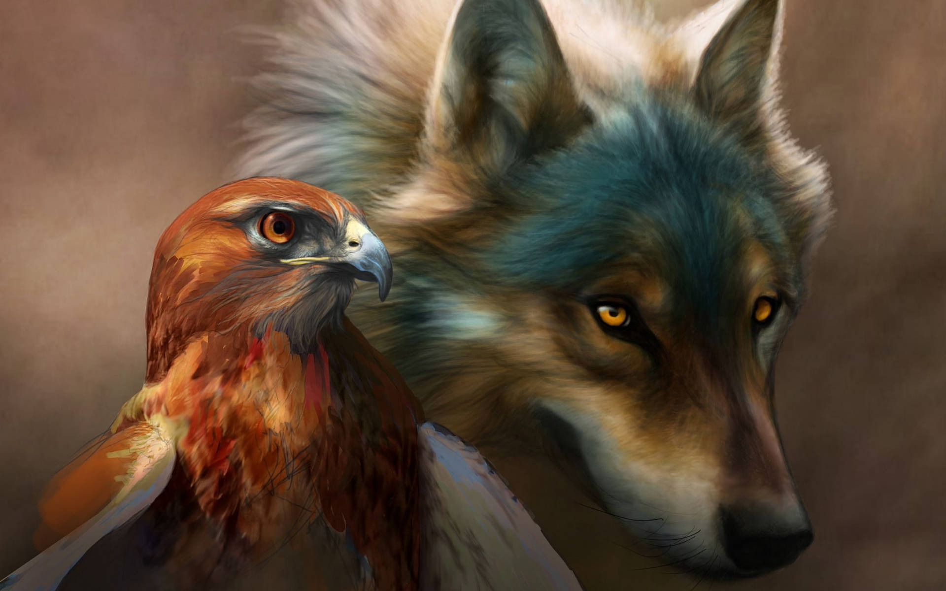 Download Eagle And Wolf Desktop Wallpaper