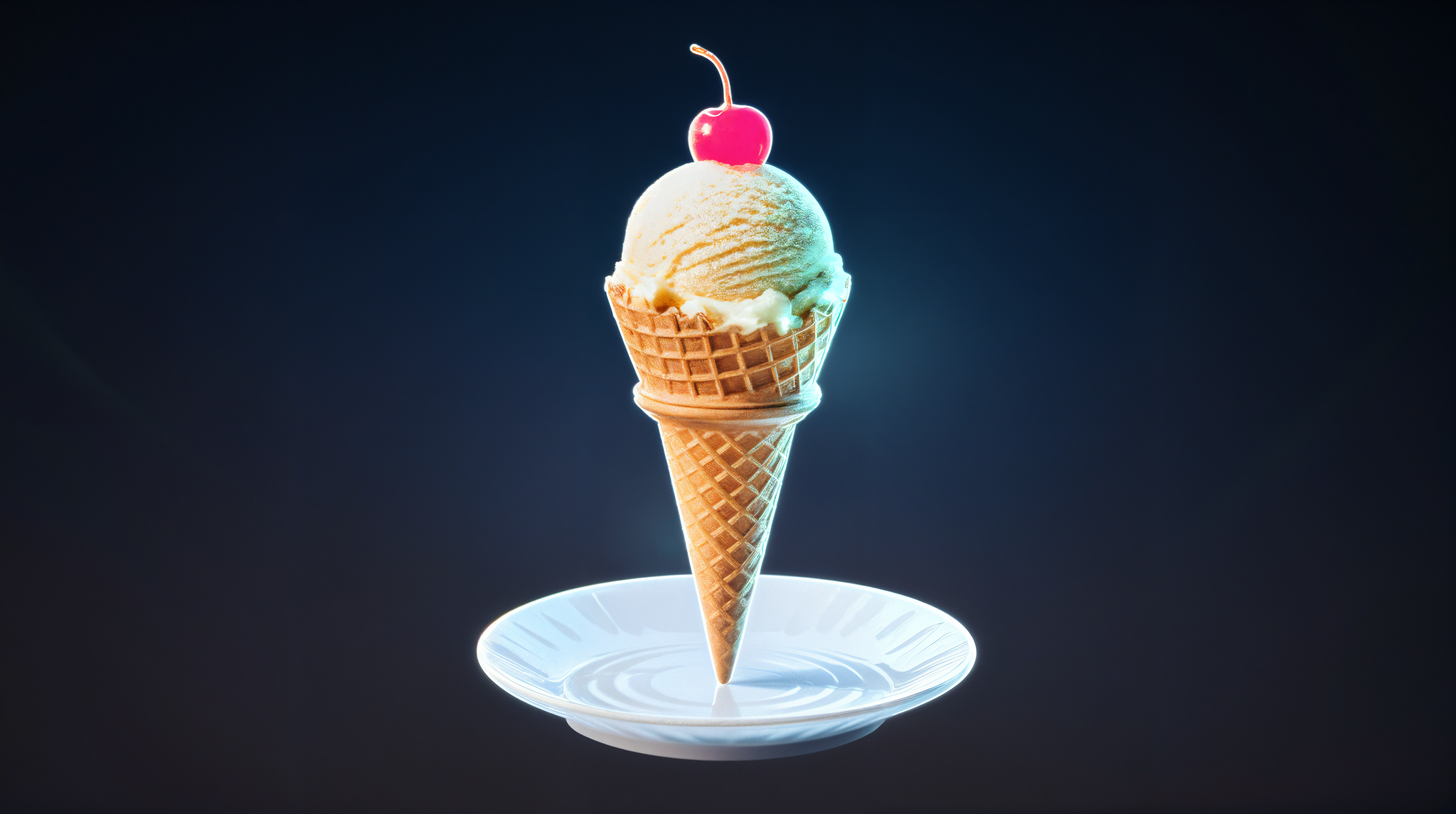 Delicious Ice Cream Cone Ultra HD Wallpaper