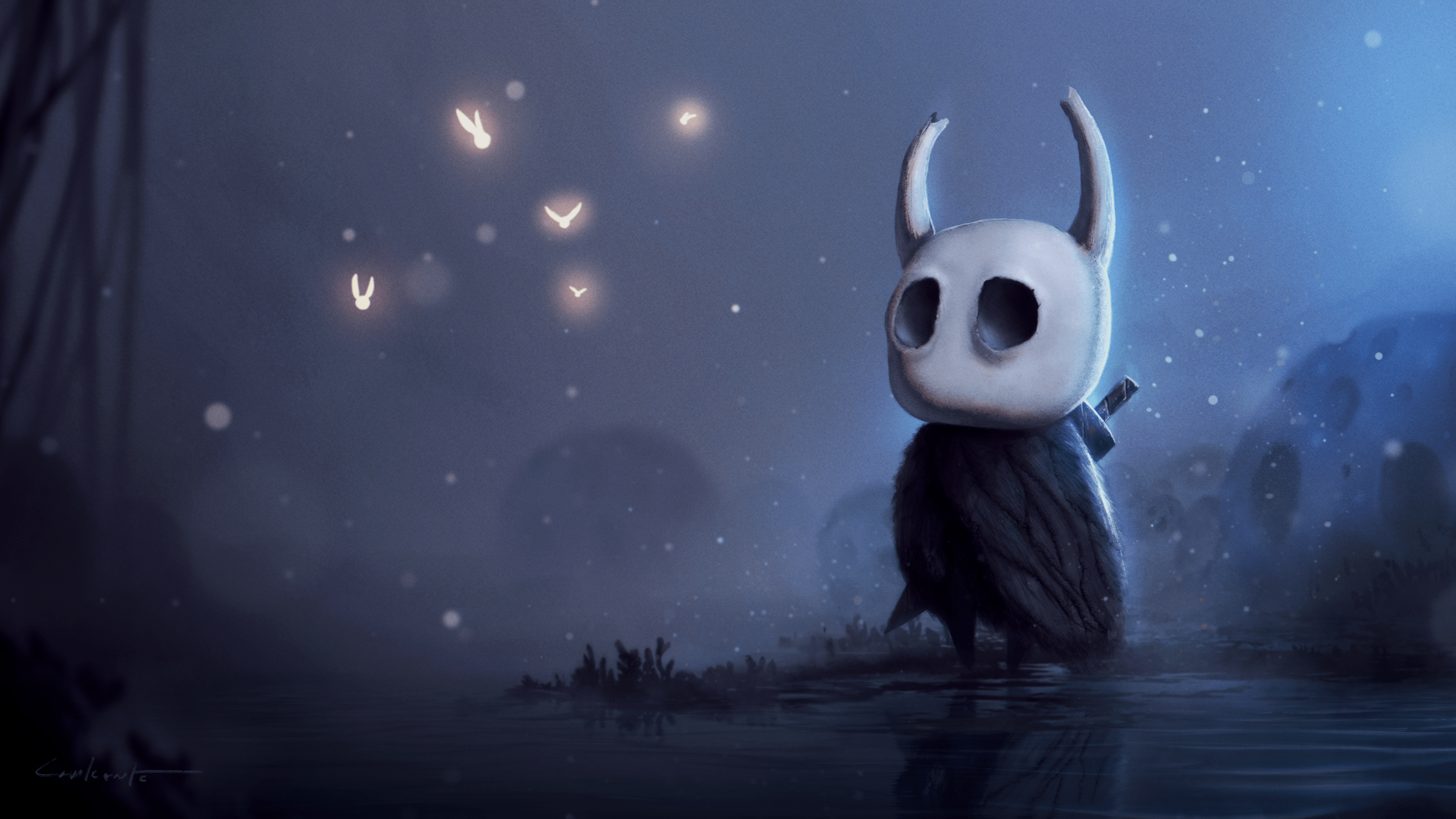 Here is a 4k wallpaper of my Hollow Knight fan art, feel free to use it and share it if you like it :)