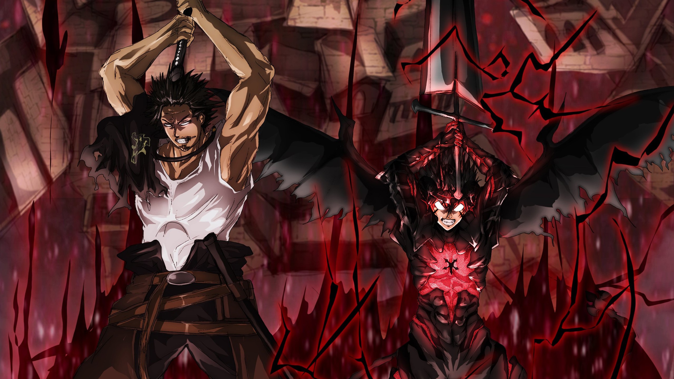 Asta Yami Sukehiro HD Black Clover Wallpaper