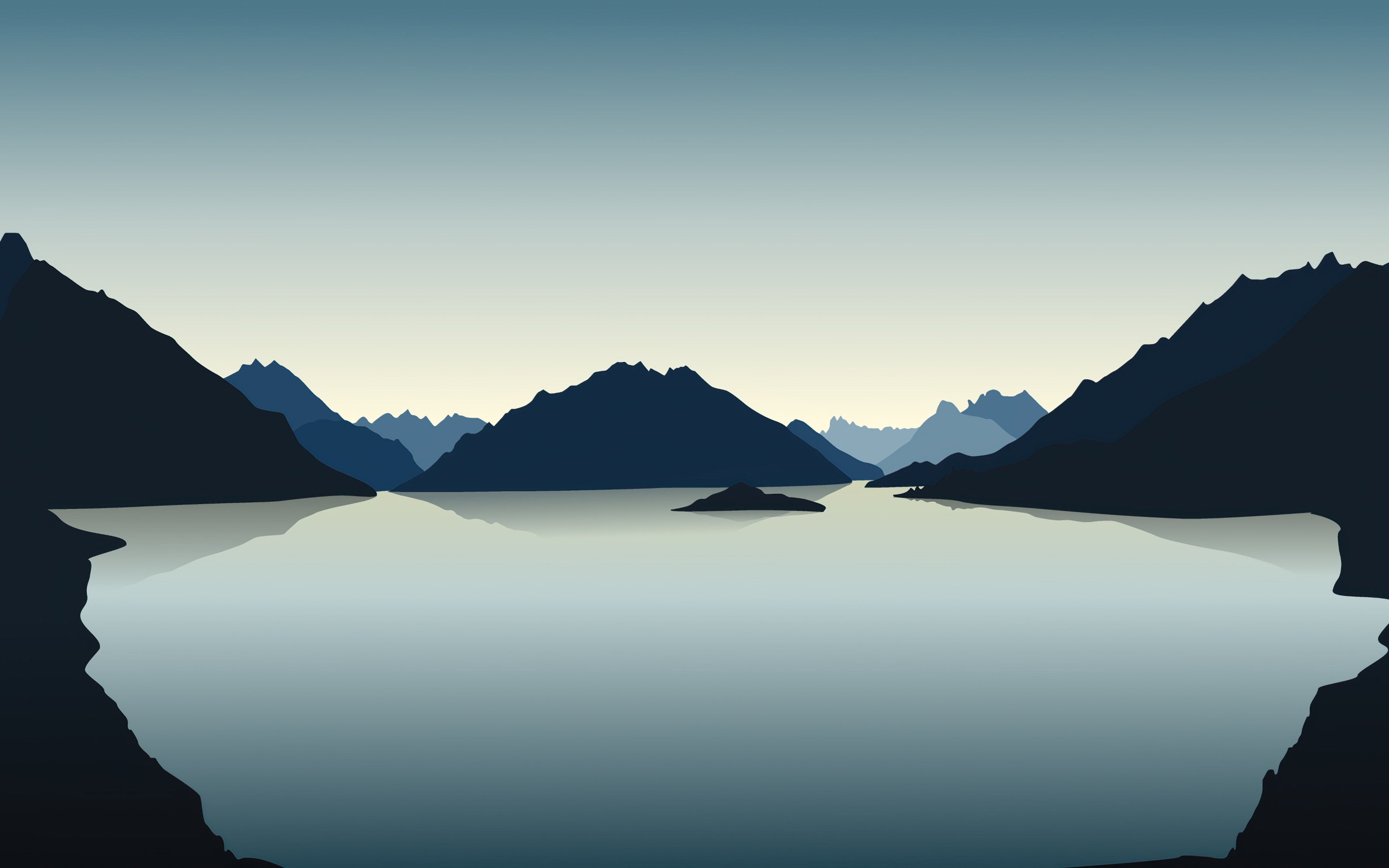 Vector Landscape Reflection Mountains 4k 4K , HD 4k Wallpaper Image, Background, Photos and Picture