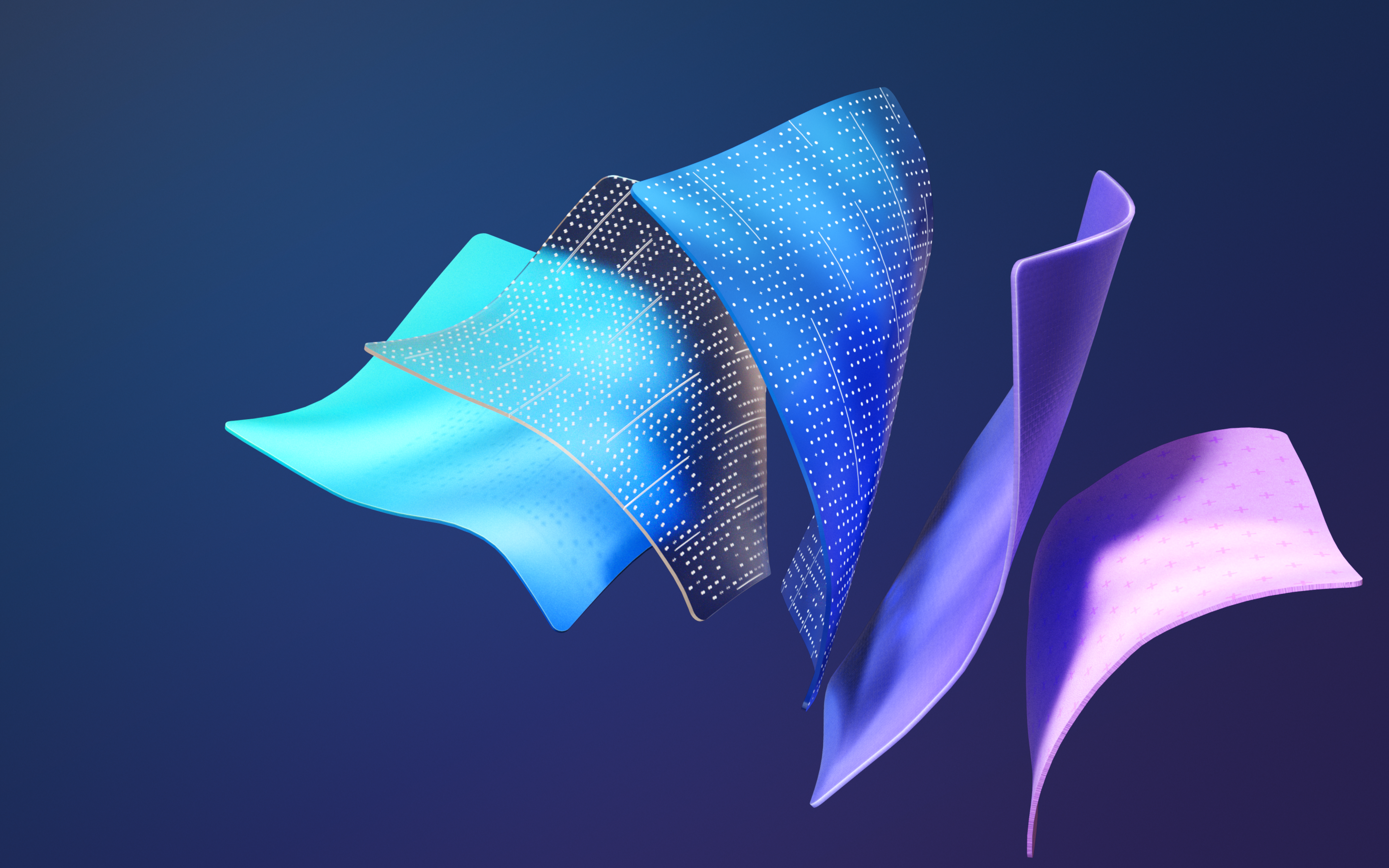 Windows 11 Wallpaper 4K, Layers, Blue, Purple, Stock