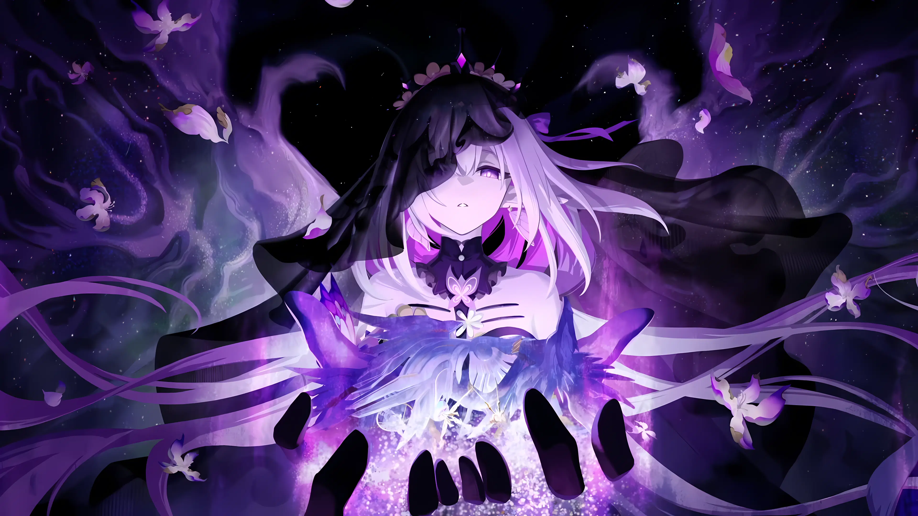 Purple Anime Girl Ultra HD Wallpaper