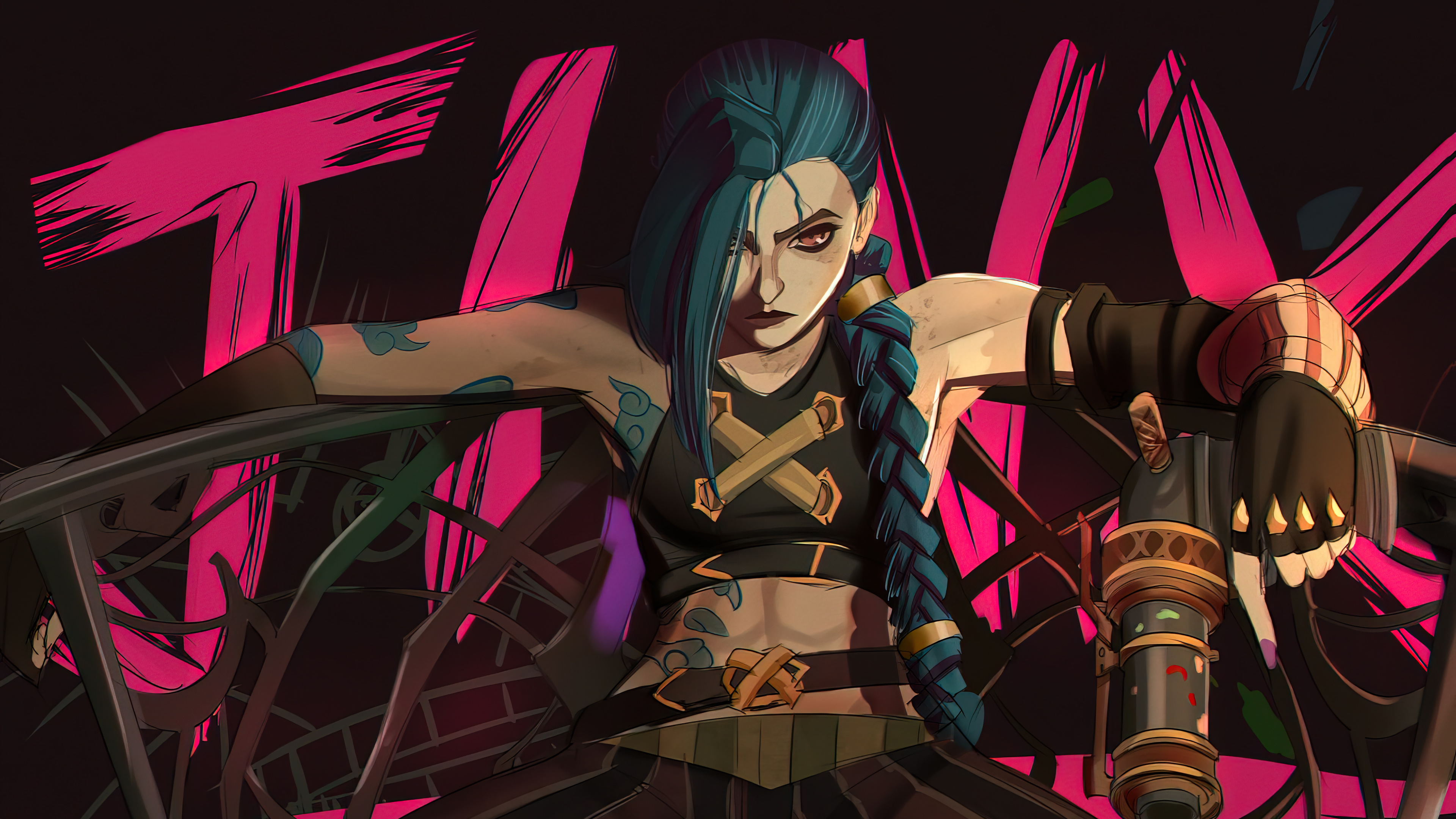 Arcane Jinx Wallpaper 4K PC Desktop e