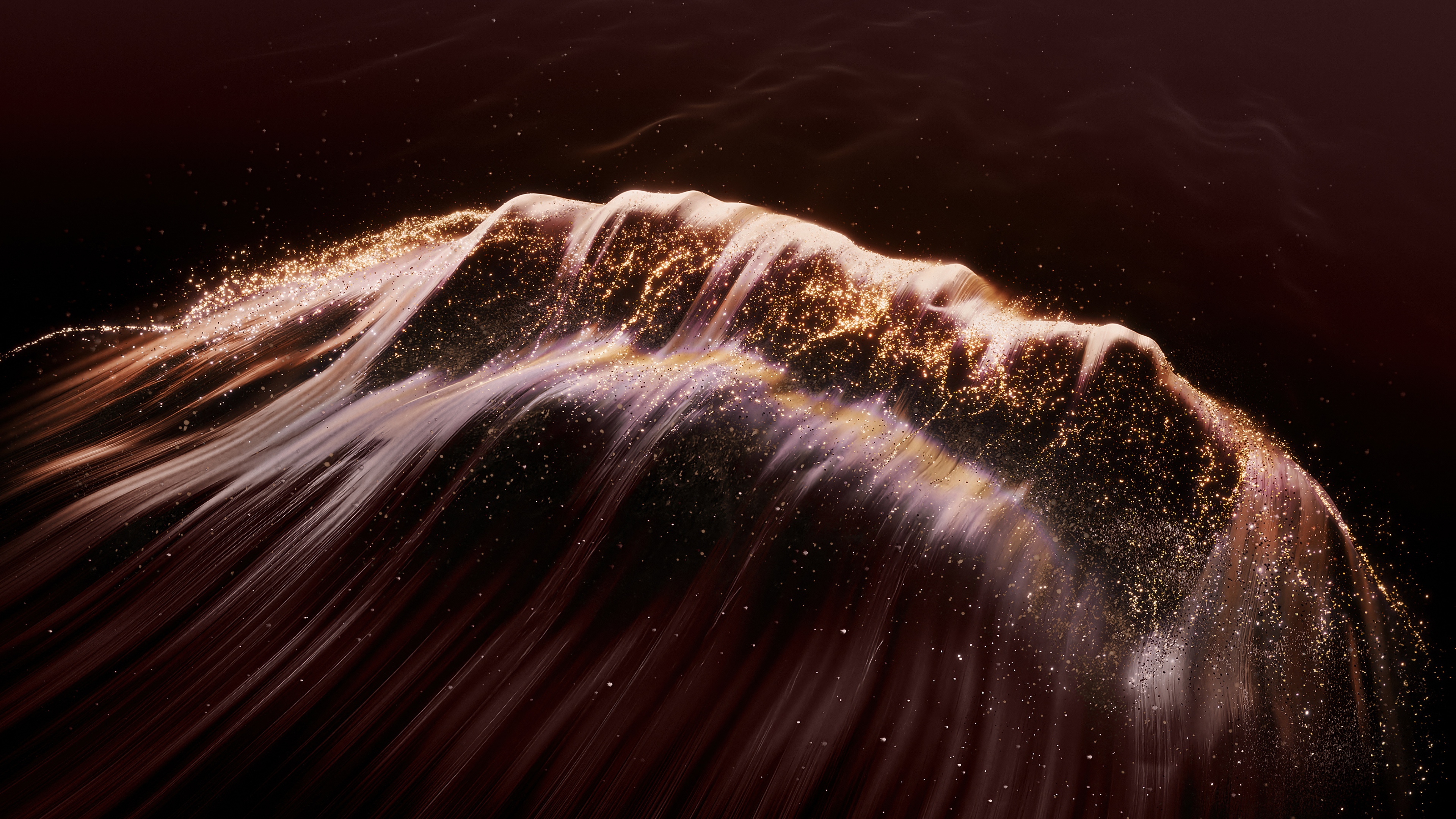 Glitter Wallpaper 4K, Waves, Dark background, 5K