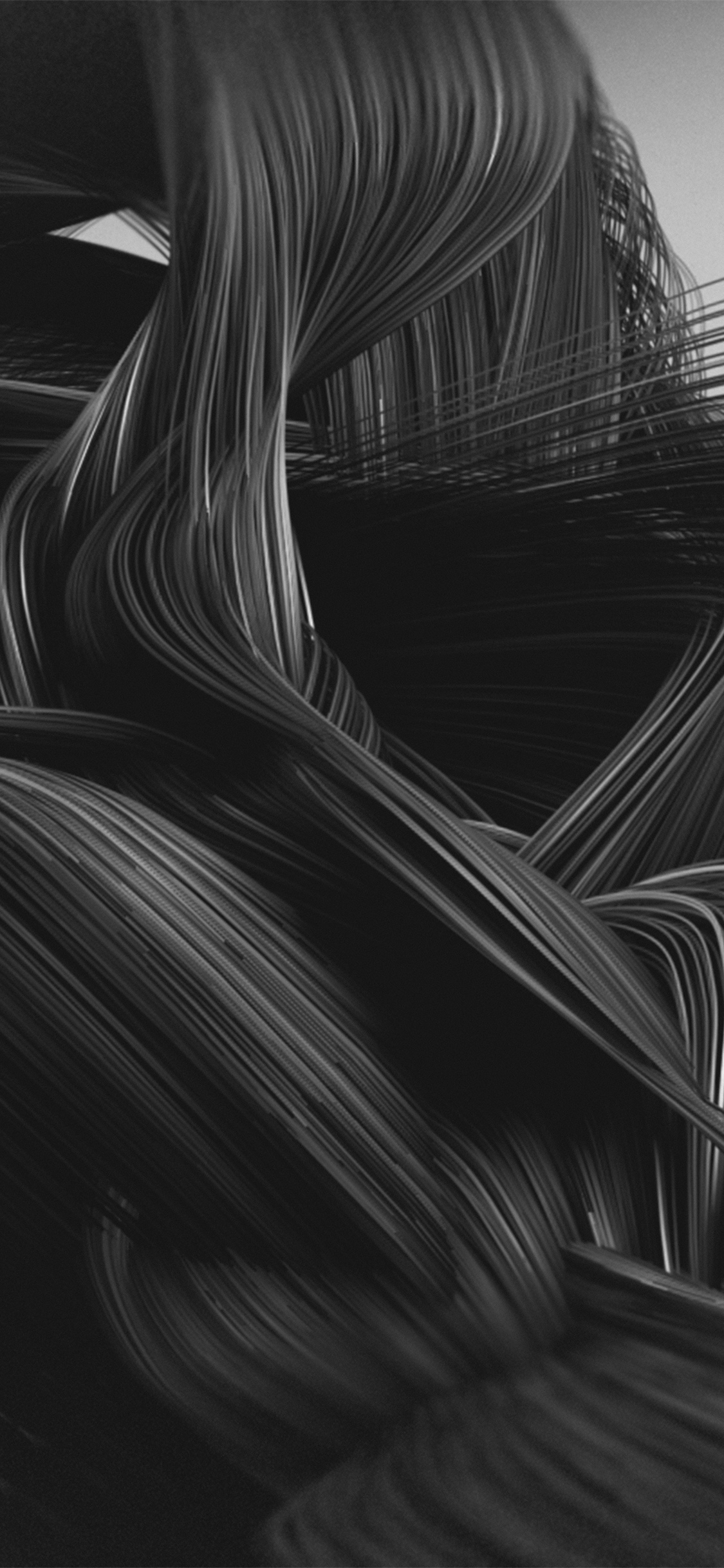 iPhone X wallpaper. line abstract dark bw pattern background